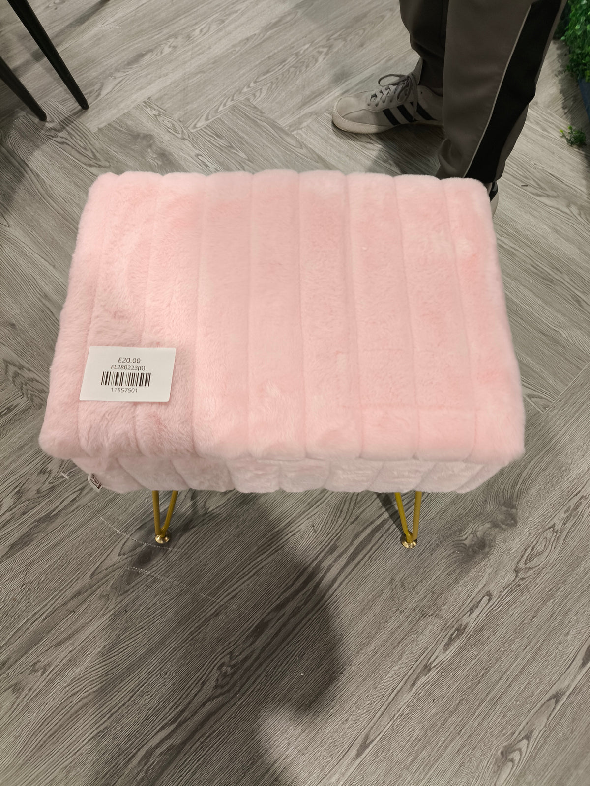 Modern Upholstered Storage Ottoman Vanity Stool Pink
