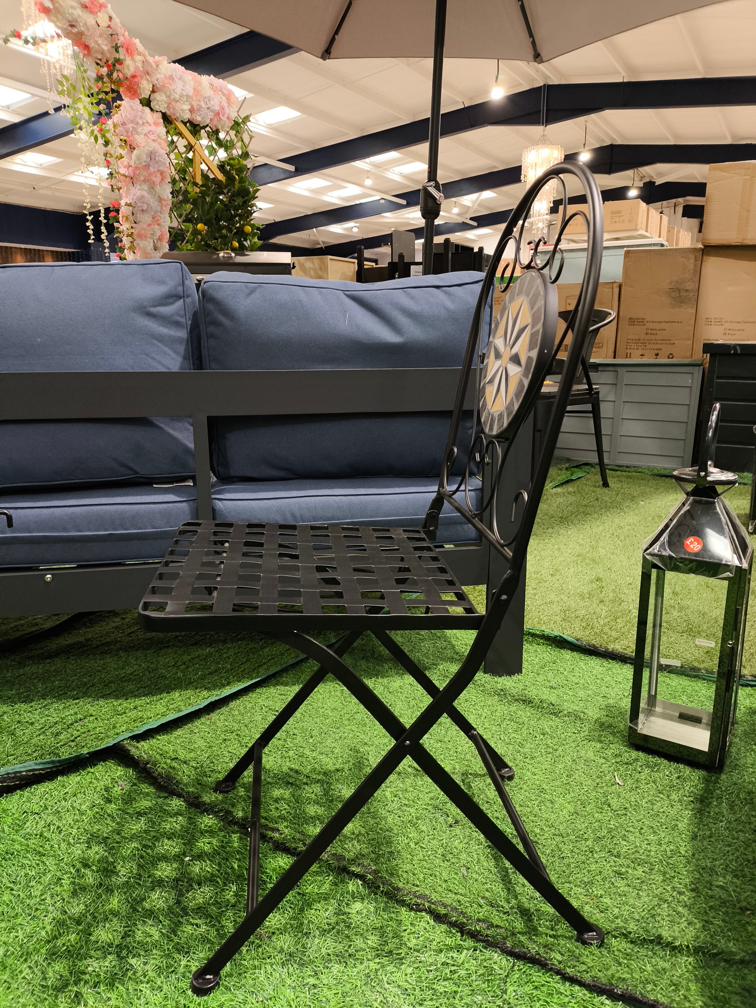 Outdoor Mosaic Bistro Chair for Garden 1PC