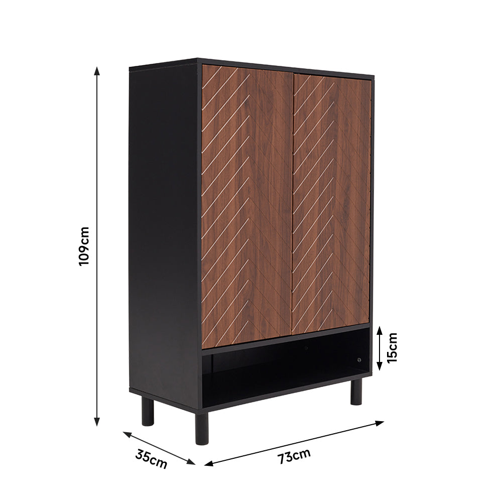 6 Tier Wooden Shoe Cabinet with Doors