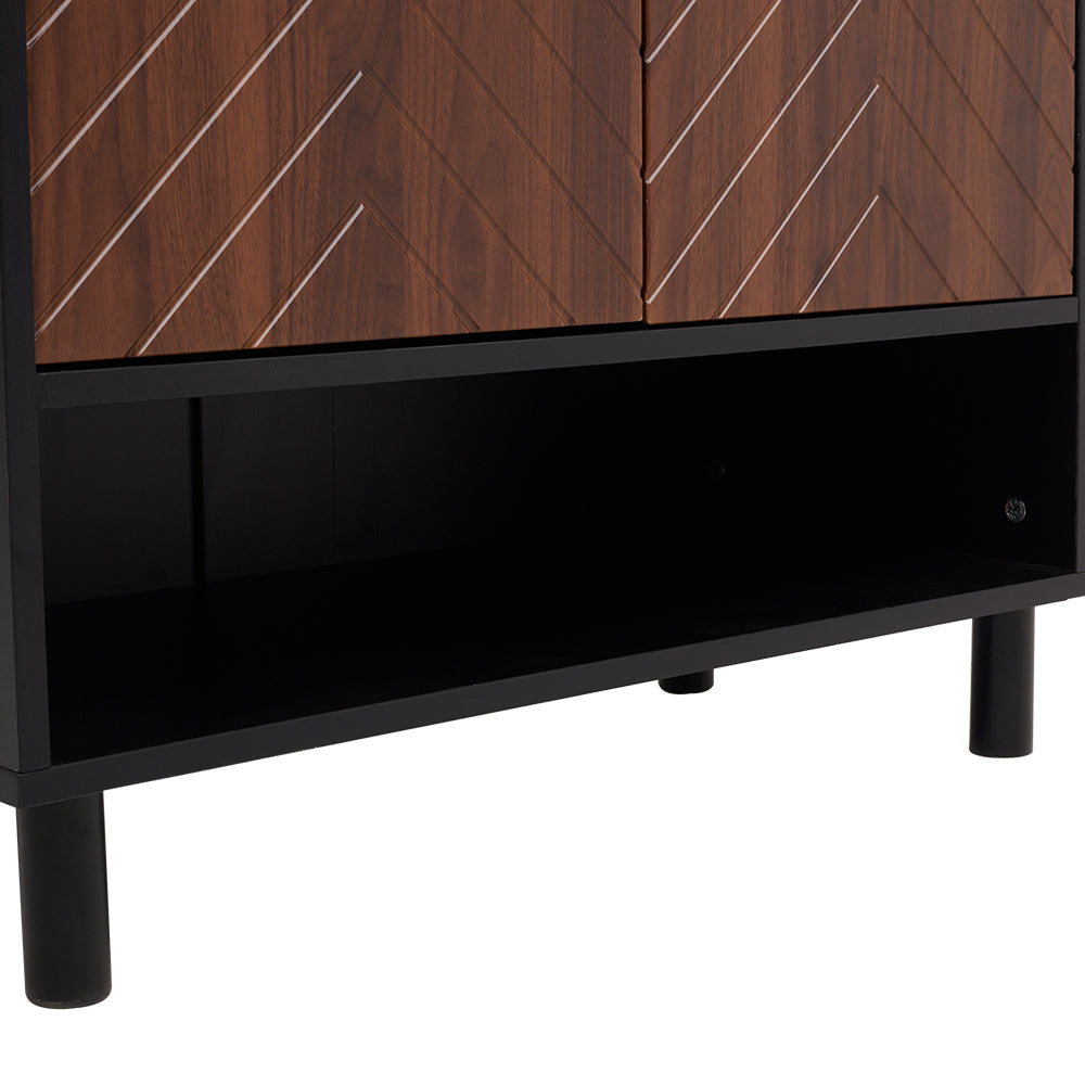 6 Tier Wooden Shoe Cabinet with Doors