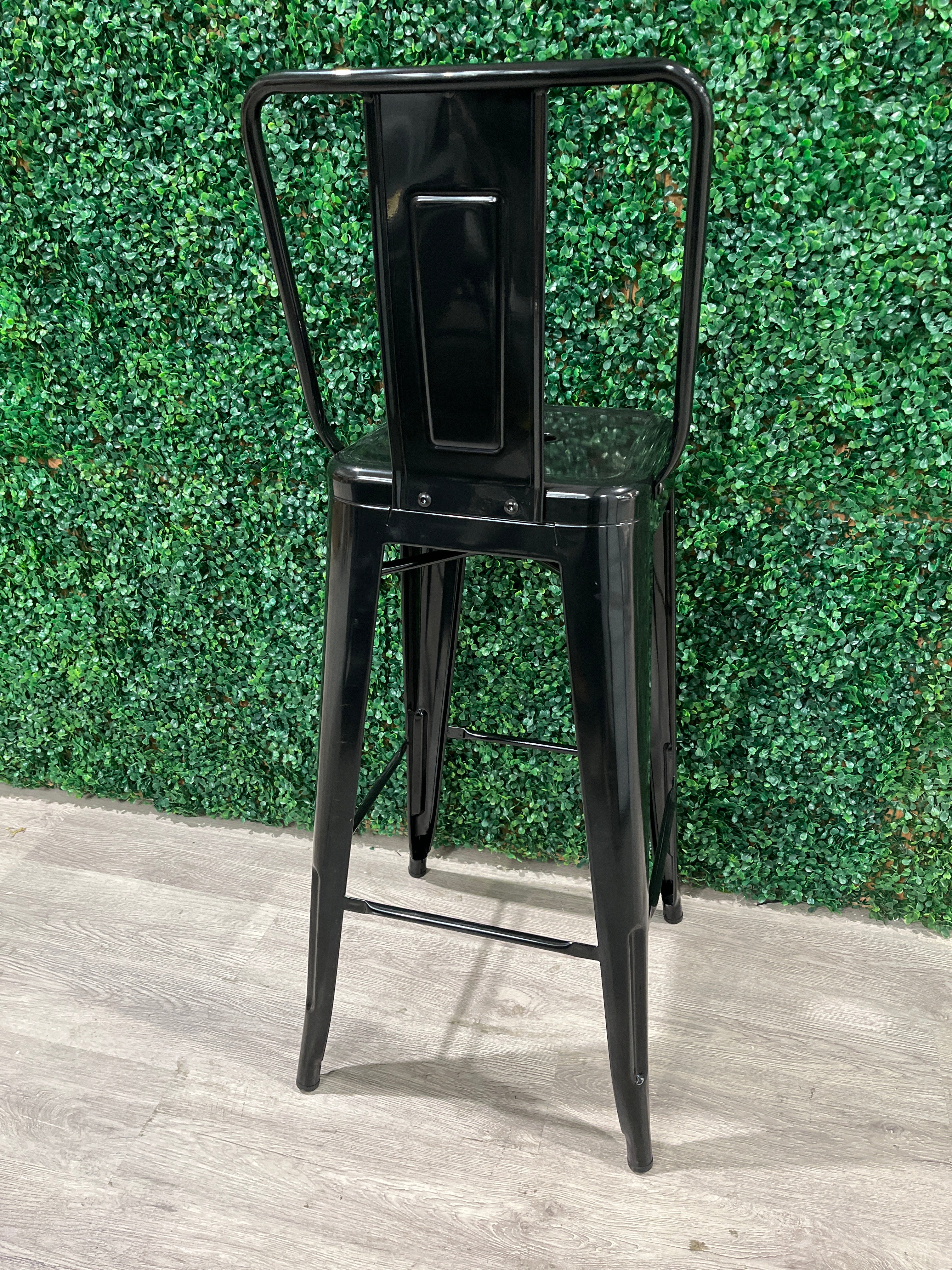 Black Metal Frame Industrial Style Bar Stool 1 PC