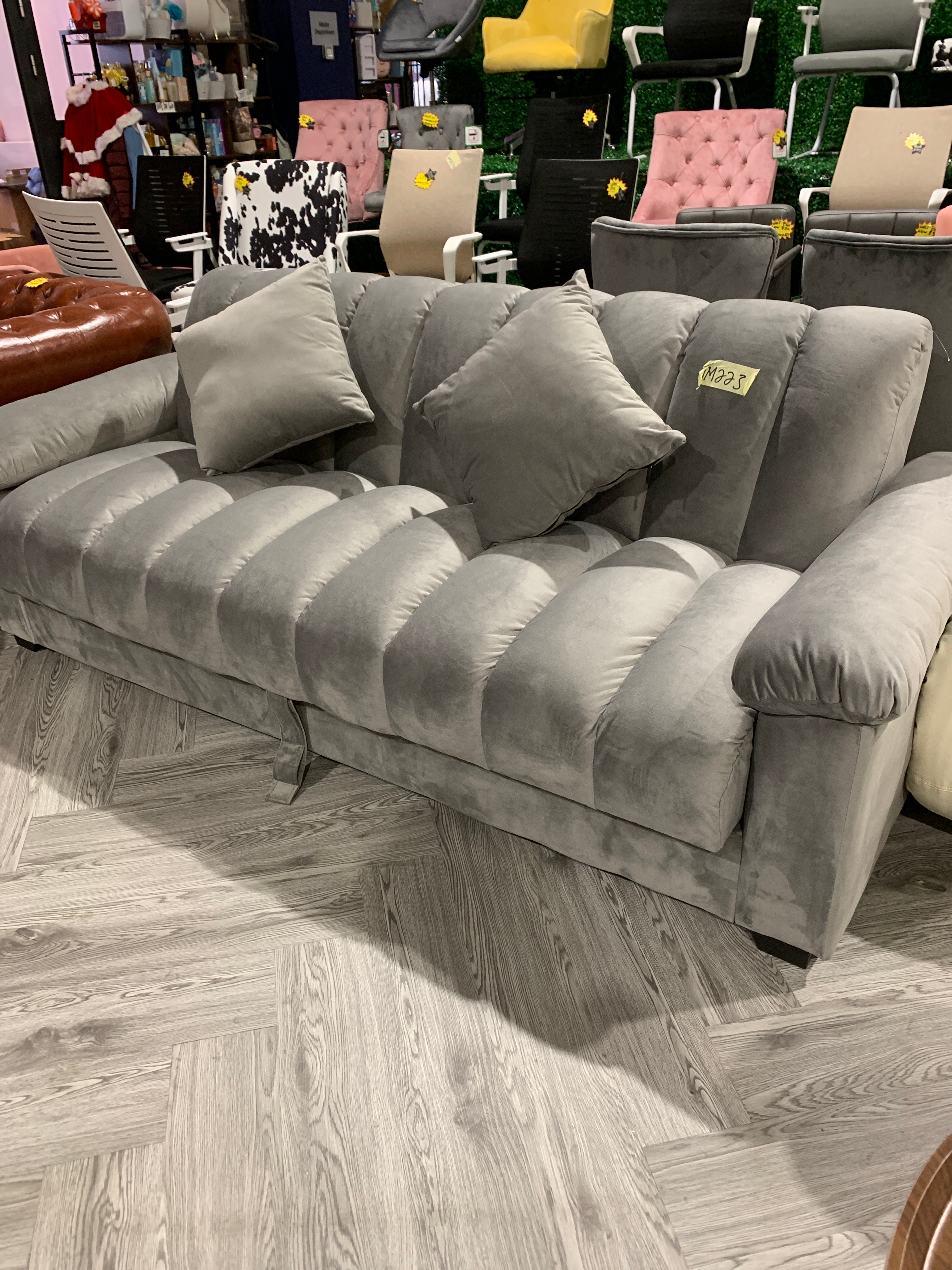 Grey Channel Sleeper Sofa Bed