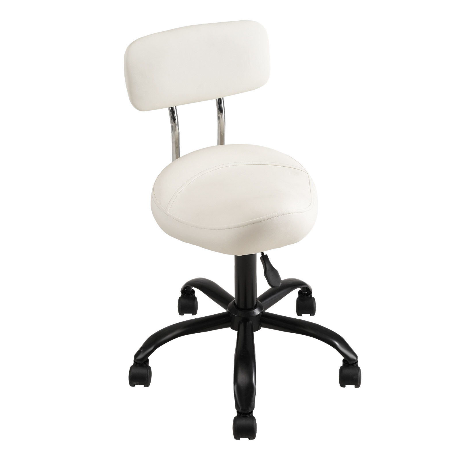 New PU Leather Height Adjustable Swivel Salon Chair White