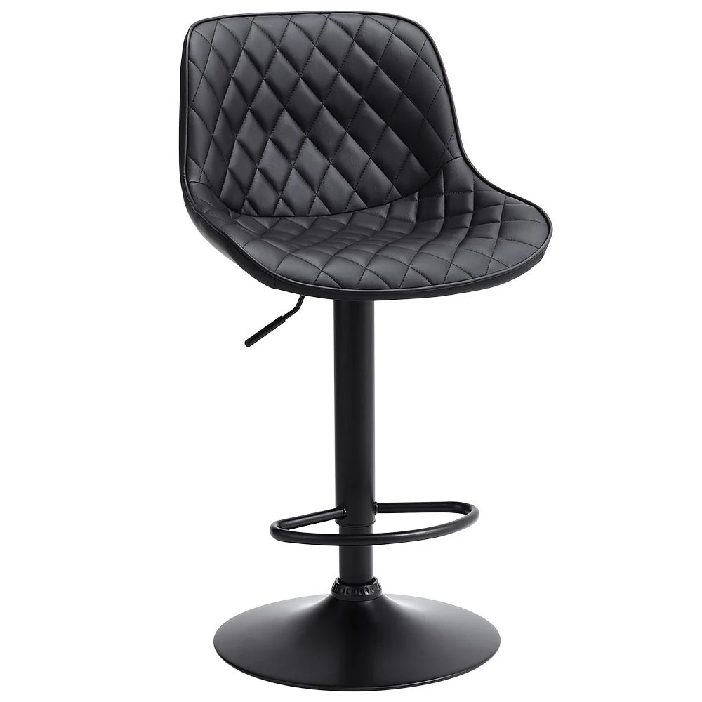 New Faux Leather Height Adjustable Bar Stool Black