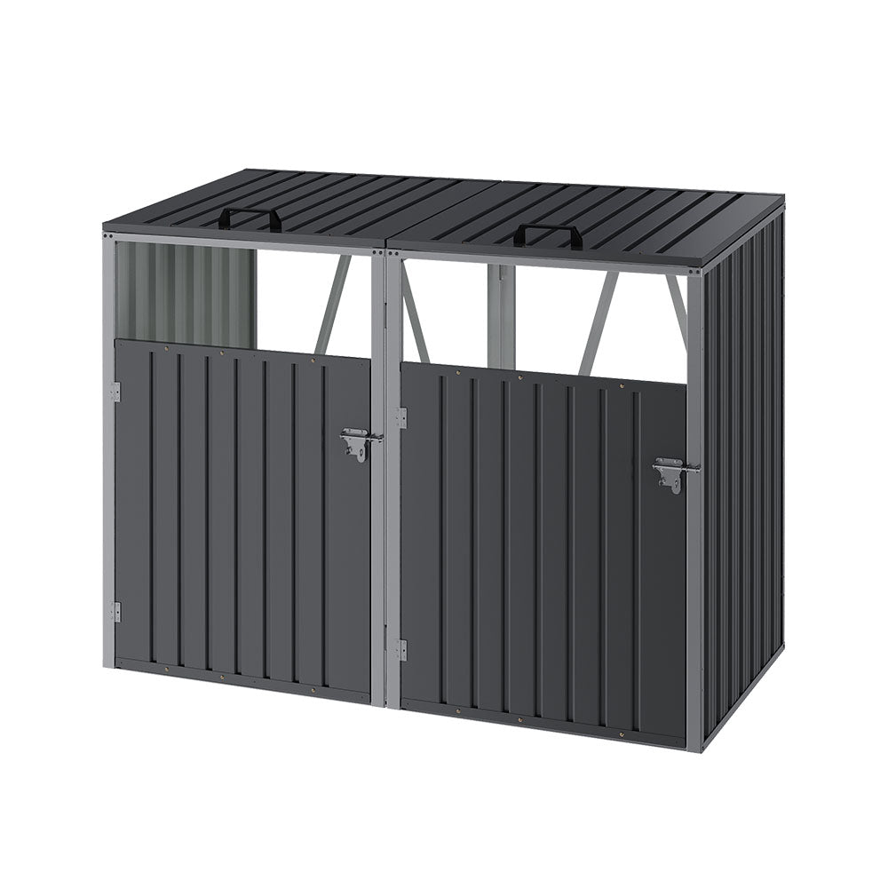 New Trash Can Storage Shed For 2 Bins