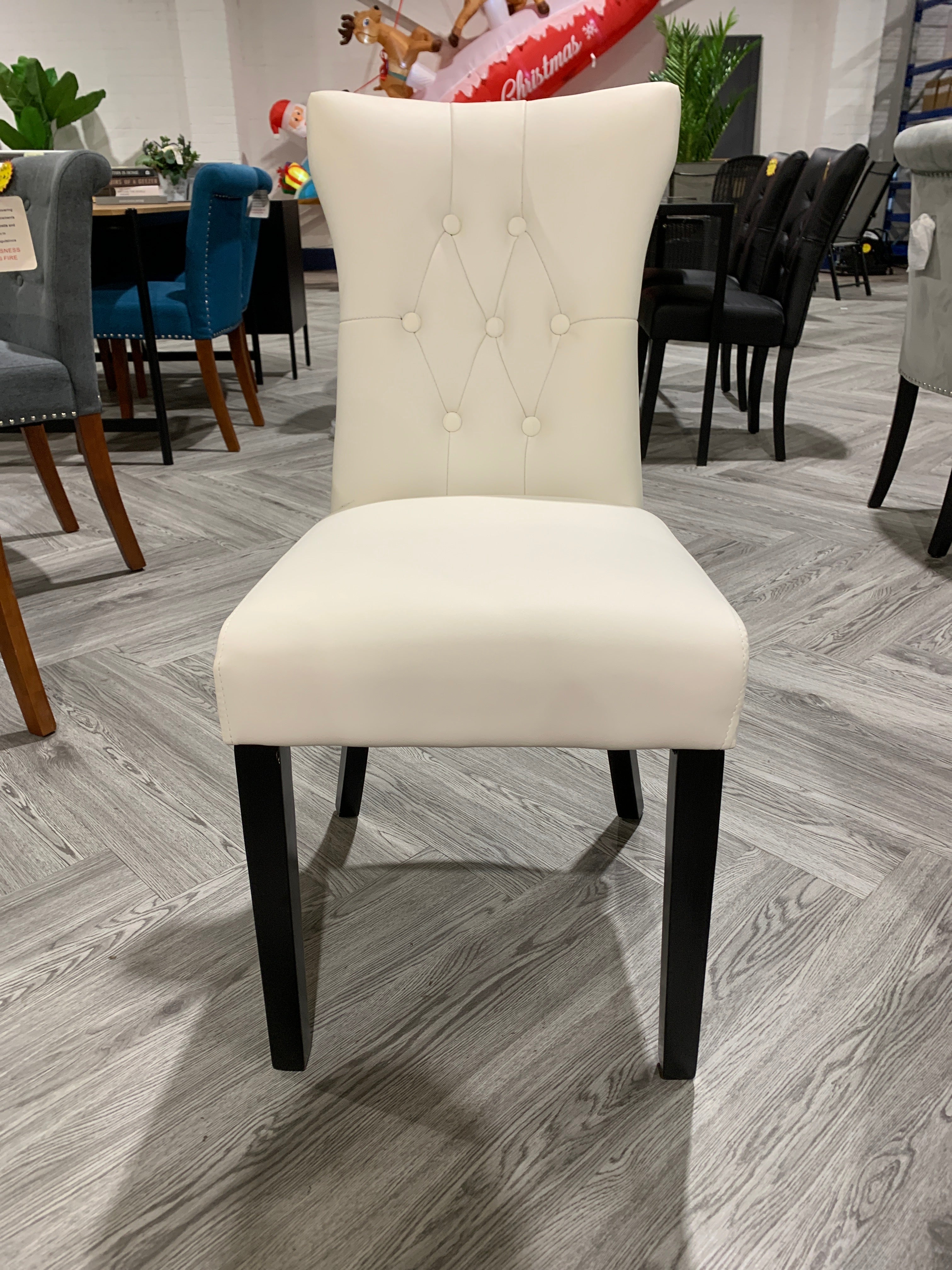 White PU Leather Dining Chair