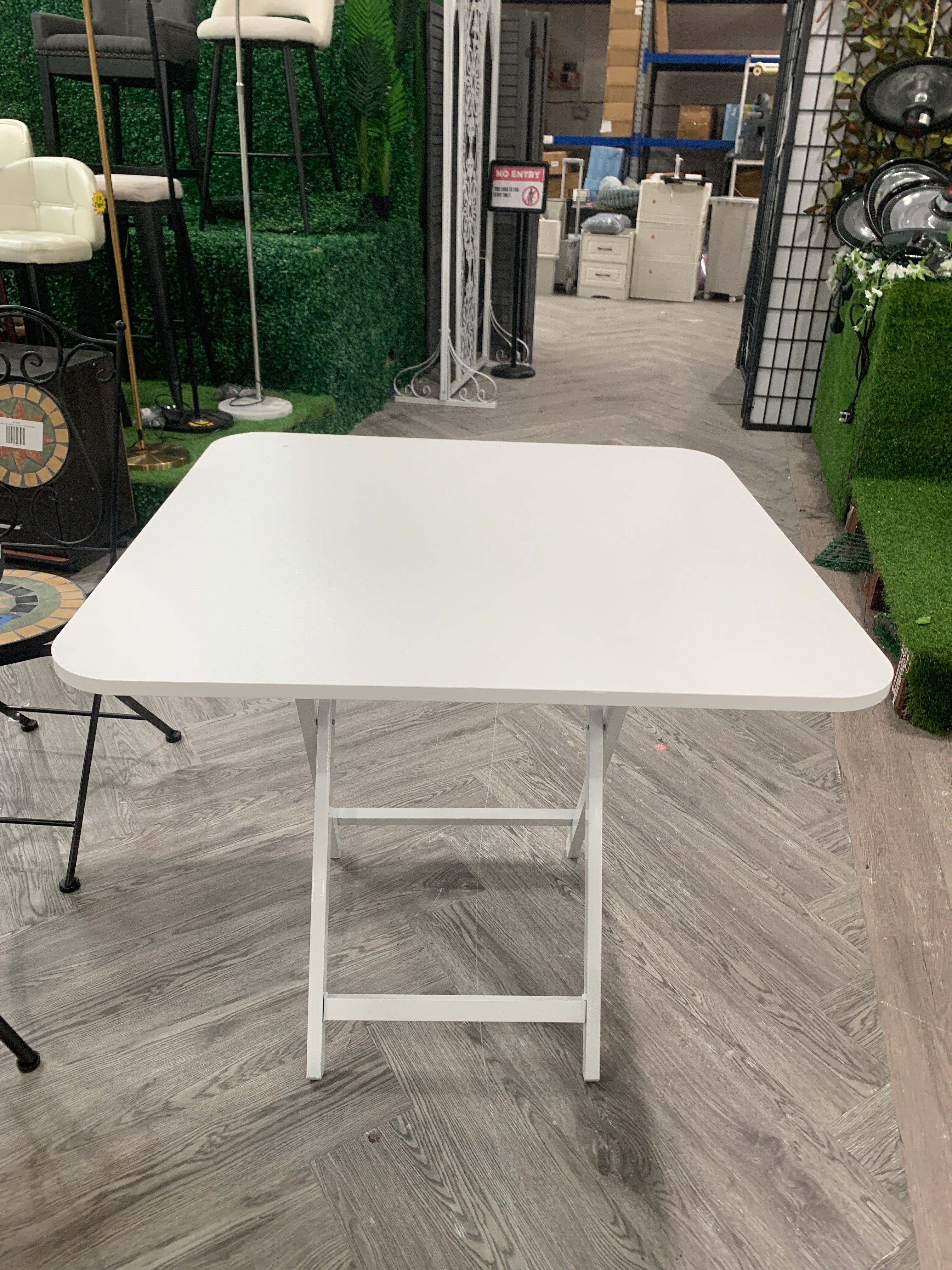 Square Foldable Dining Table White 80cm W