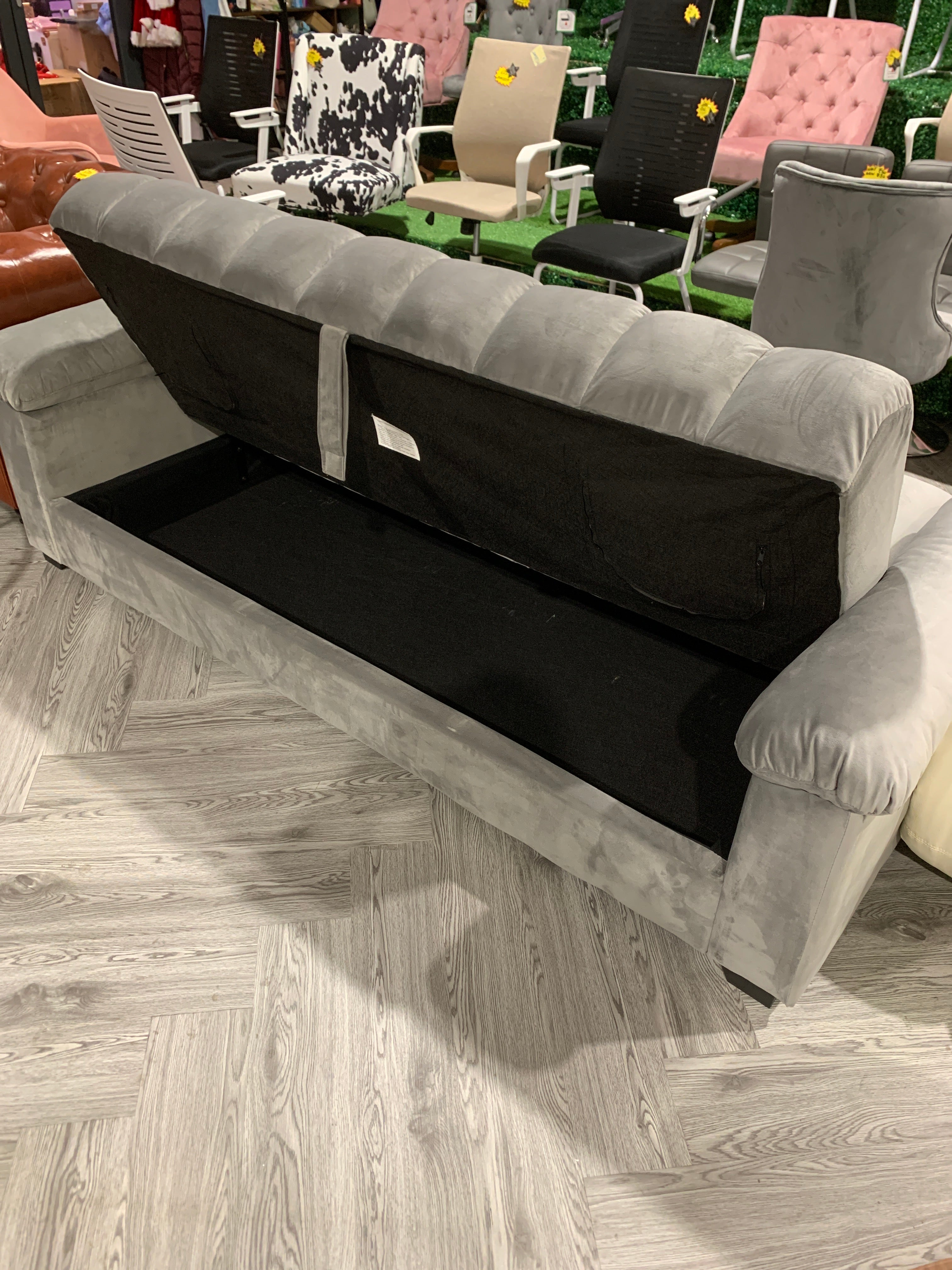 Grey Channel Sleeper Sofa Bed