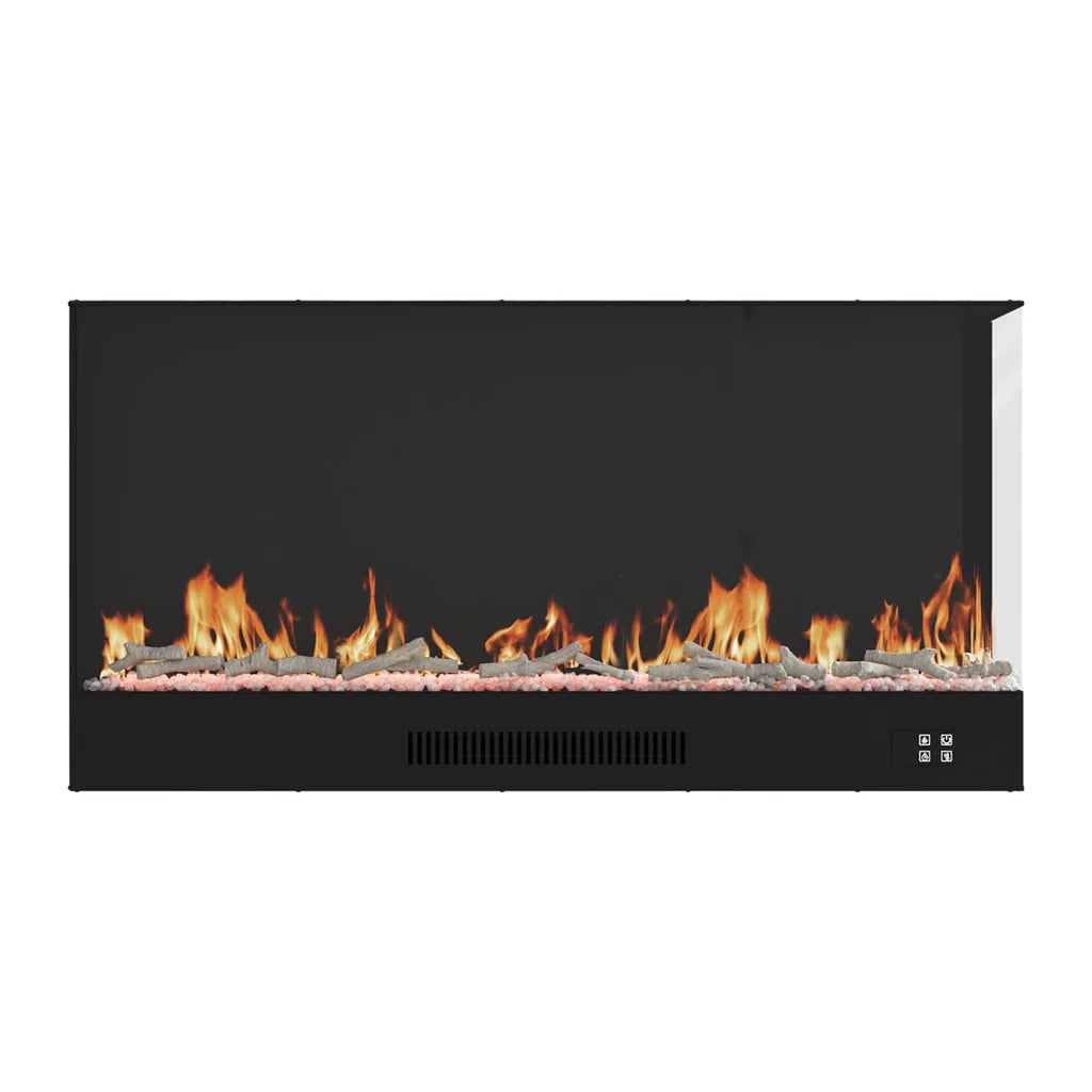 New Modern Recessed Electric Fireplace with Remote Black