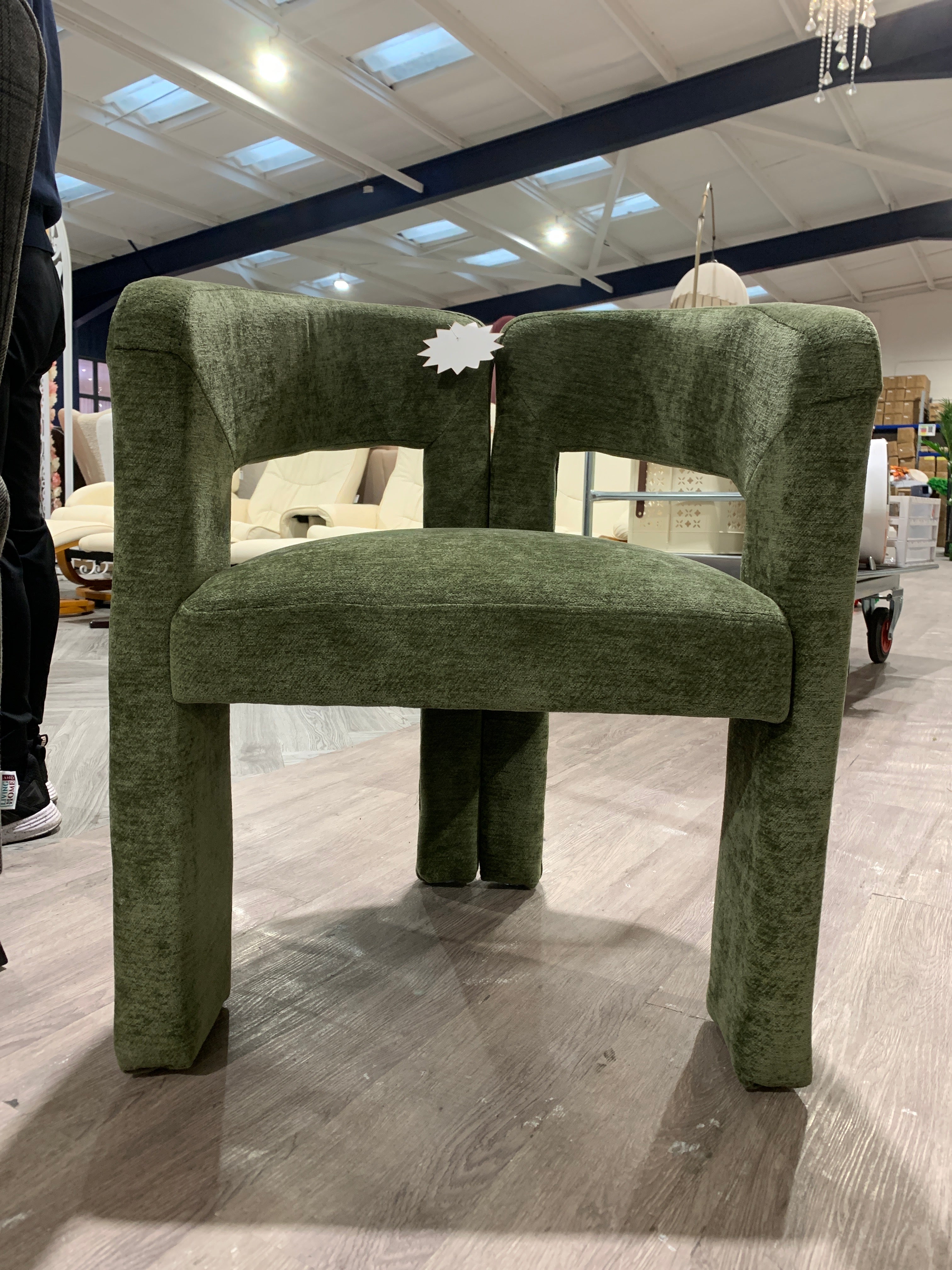Chenille Upholstered Accent Chair Green