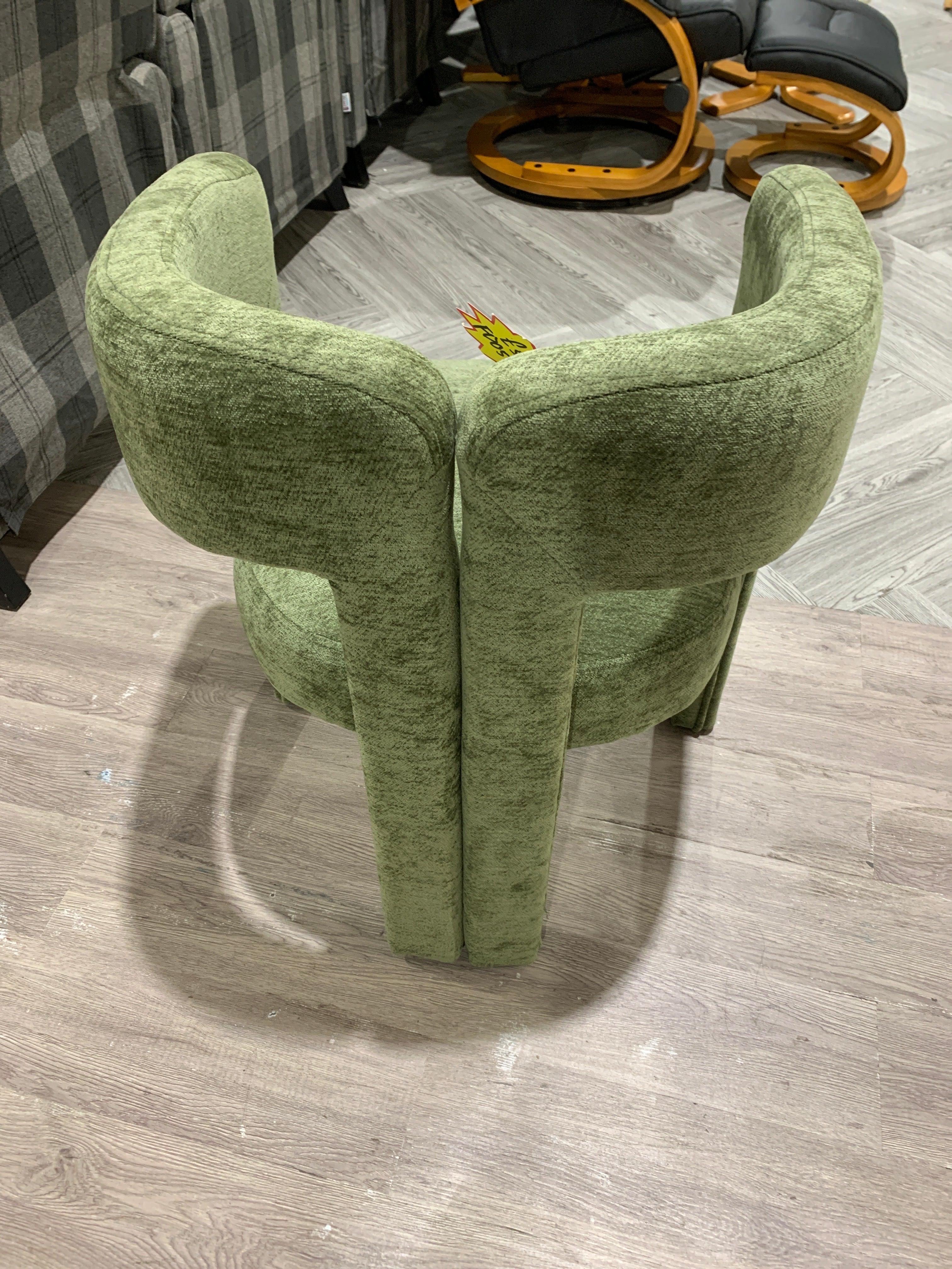 Chenille Upholstered Accent Chair Green