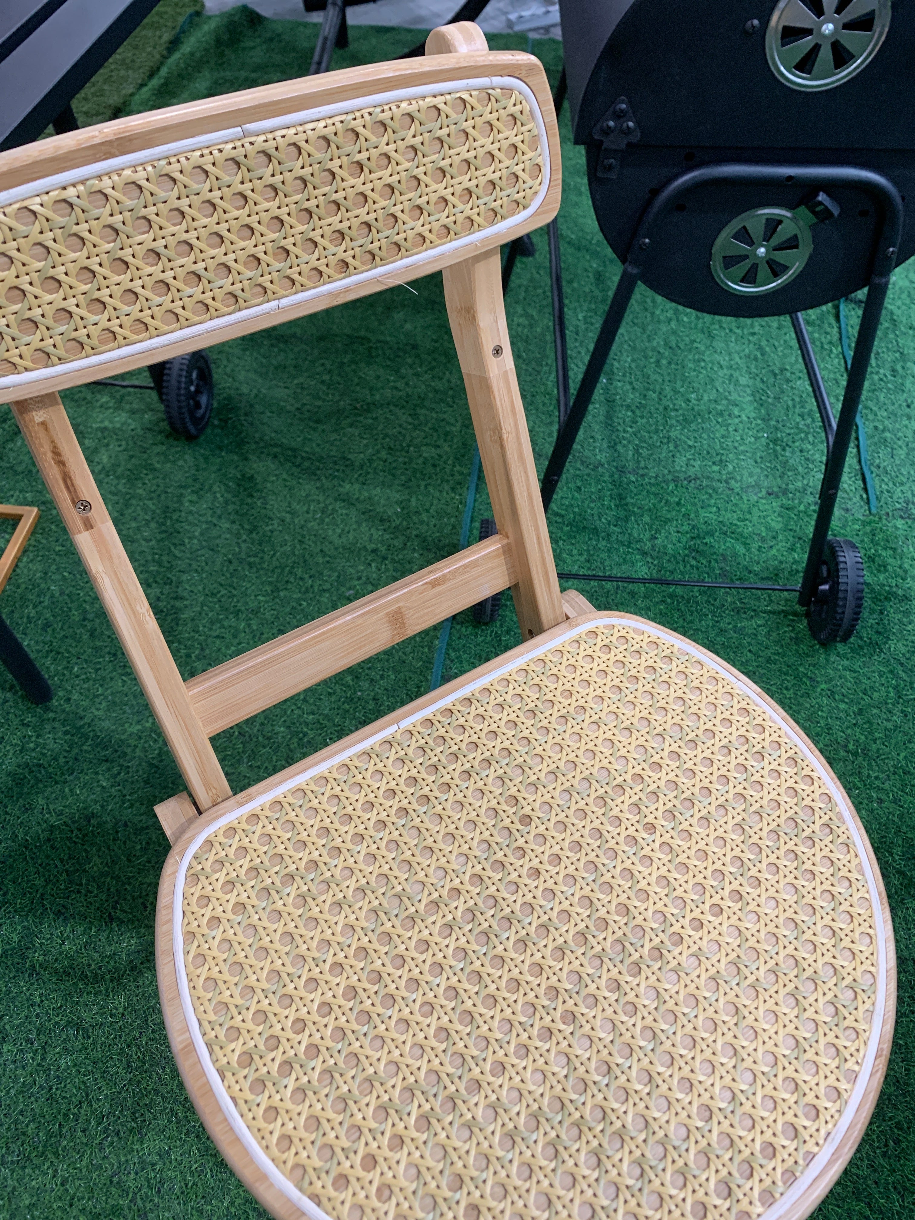 Folding Dining Chair Bamboo Rattan