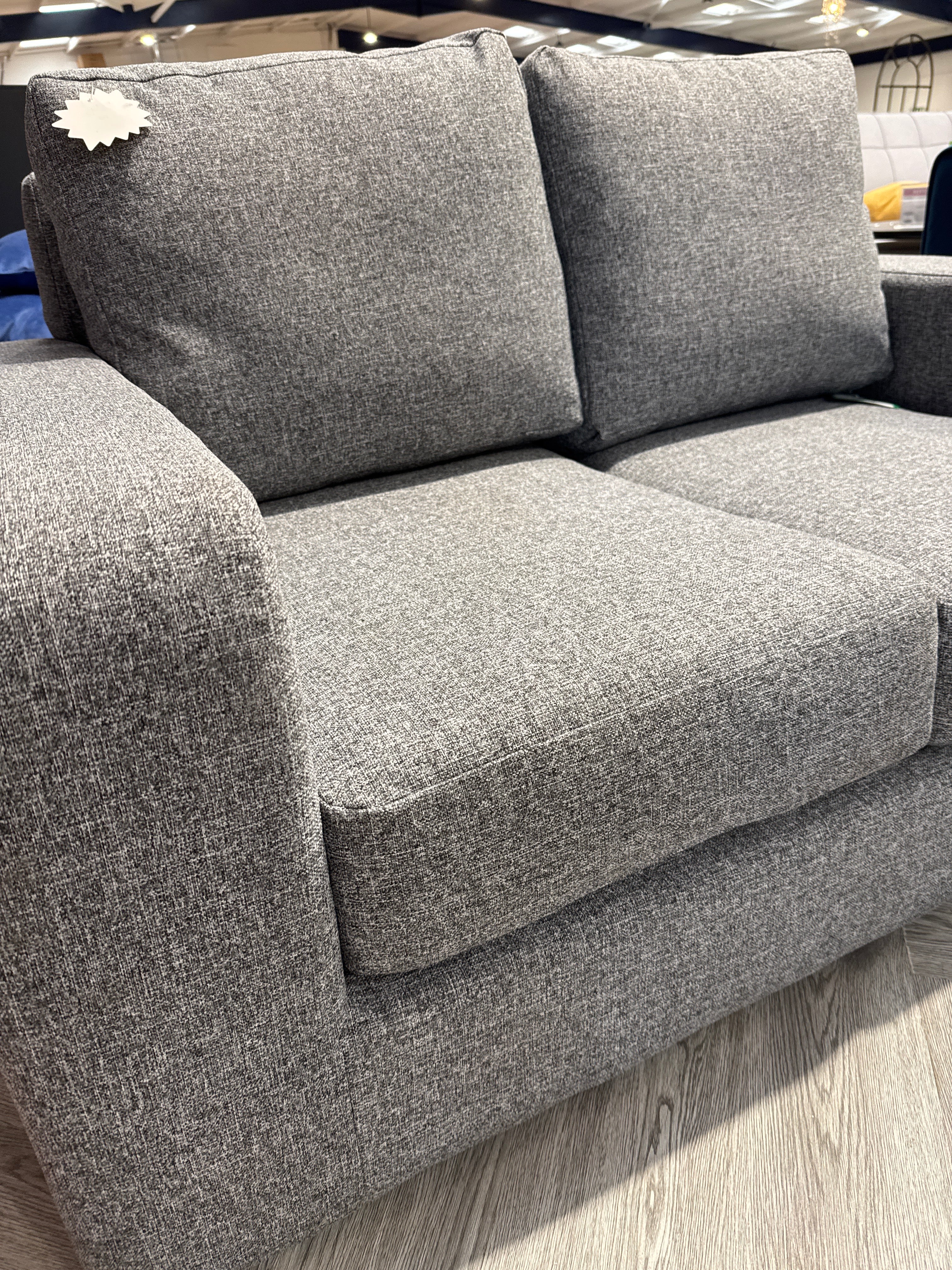 Light Grey 2 Seater Floor Sofa with Cushioned Seat and Back