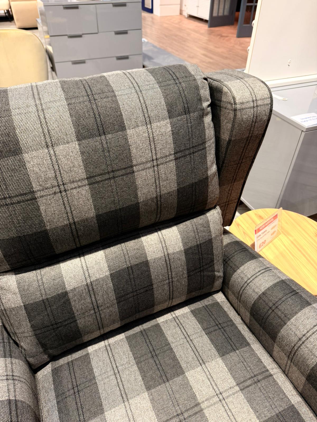 Linen Upholstered Pushback Reclining Chair Armchair Grey