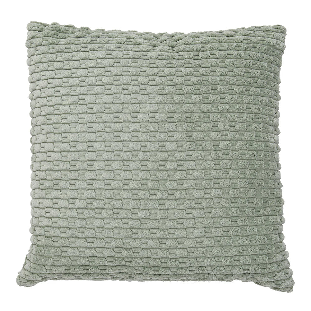 Corduroy Throw Pillow with Pillow Insert Green