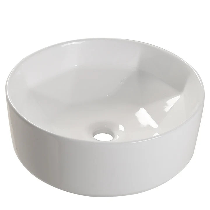 Round White Bathroom Sink Art Basin