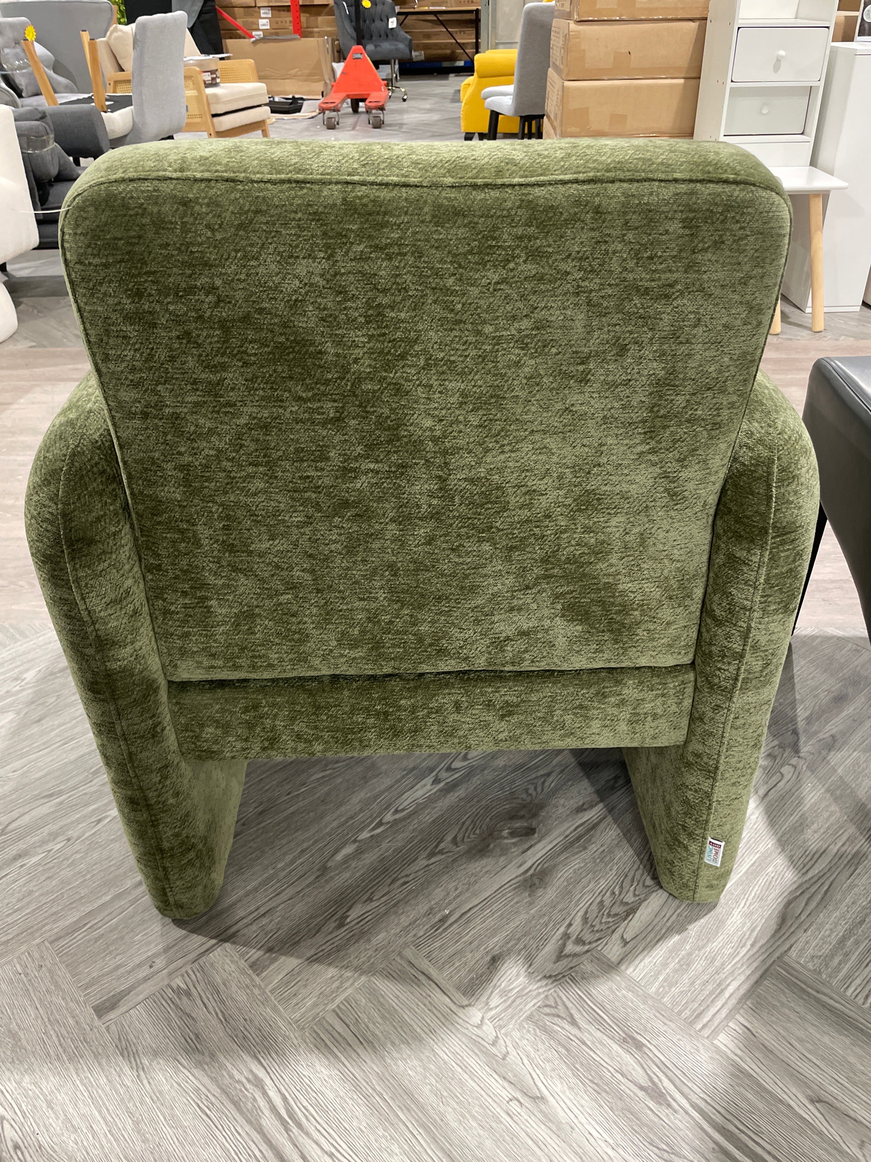 Chenille Modern Accent Chair Armchair with Lumbar Pillow Green