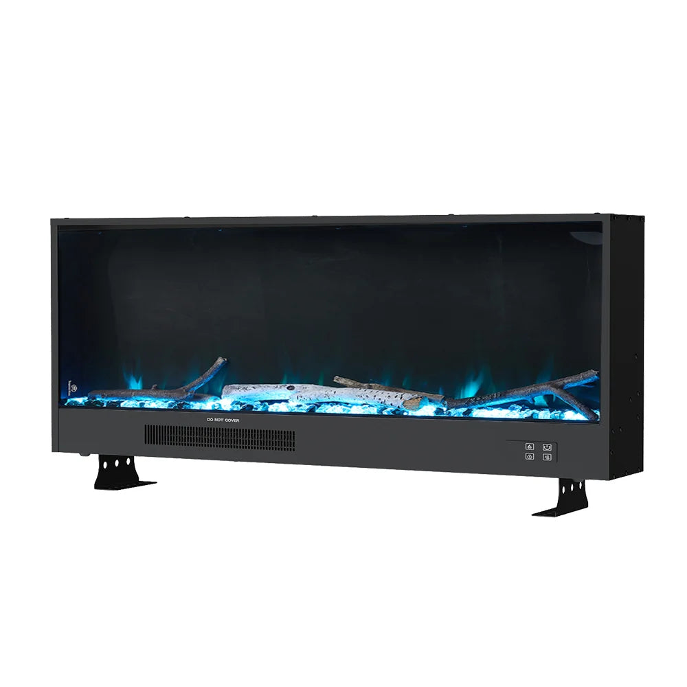 New Recessed Electric Fireplace with Remote Control Black