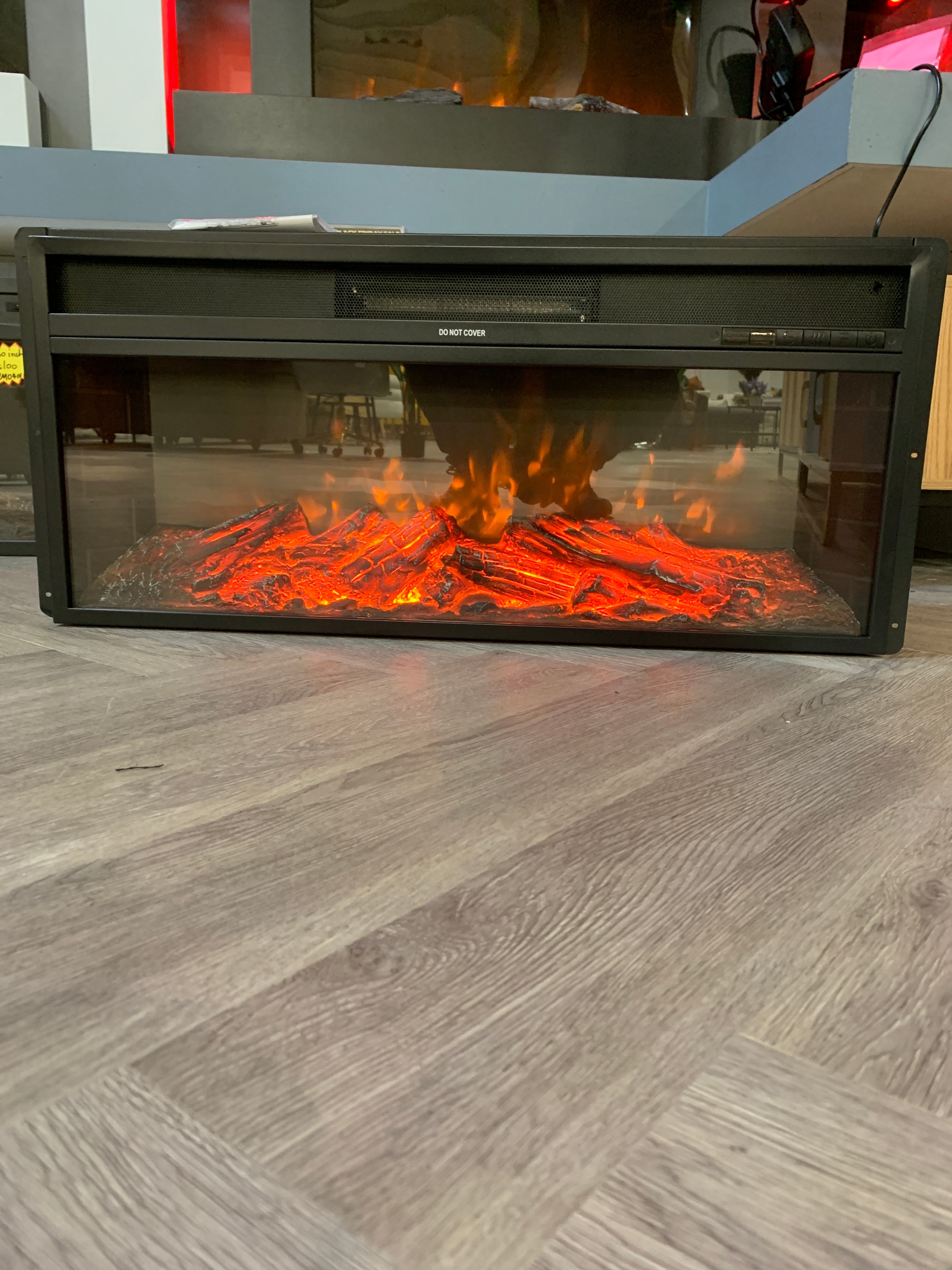 34 Inch Electric Fireplace Black