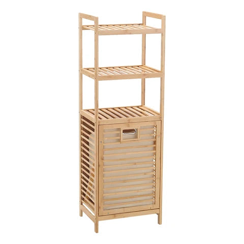 New Bamboo Laundry Hamper Basket with Liner Bag