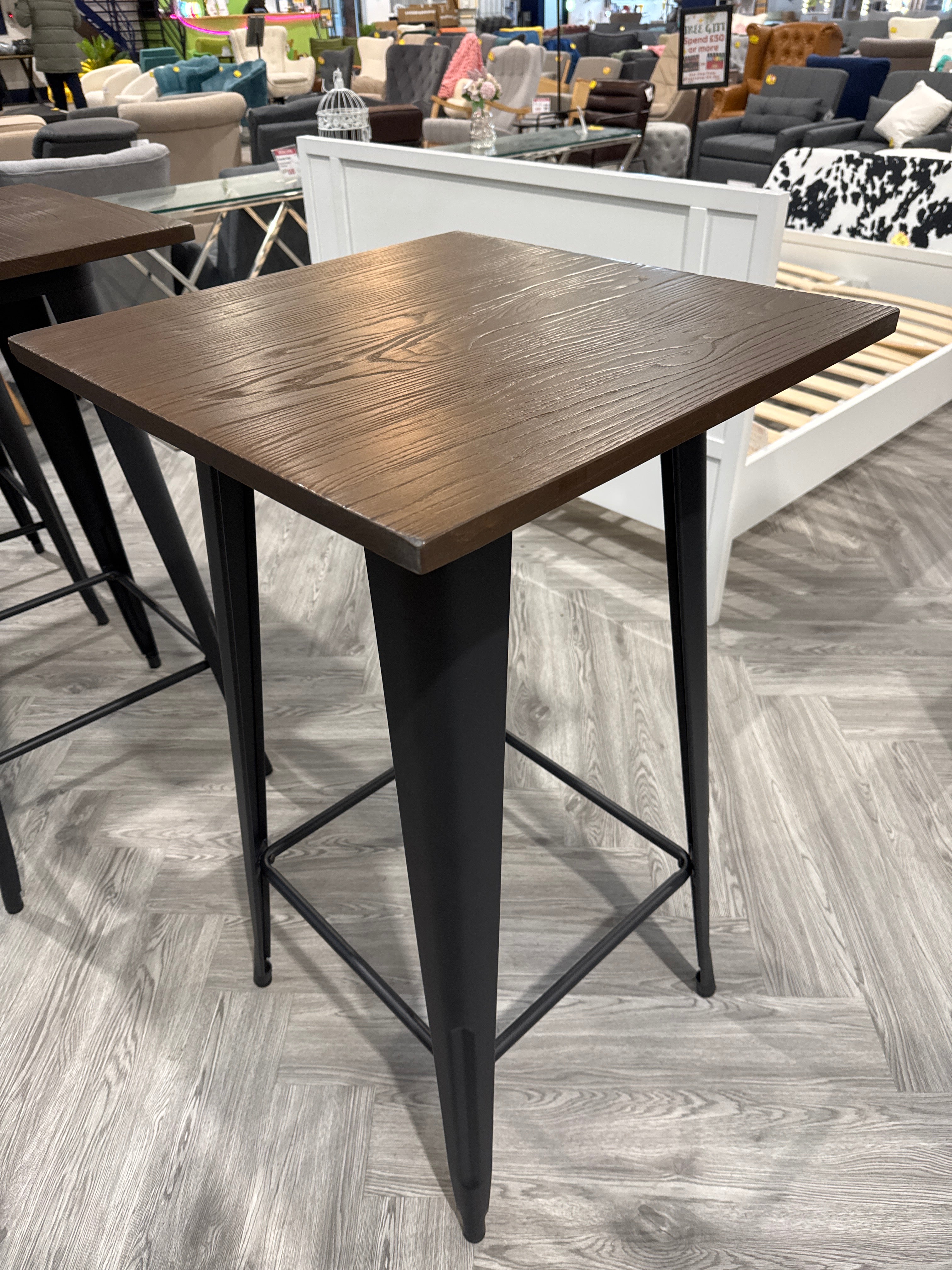 Metal Industrial Style Square Table Bar High Table