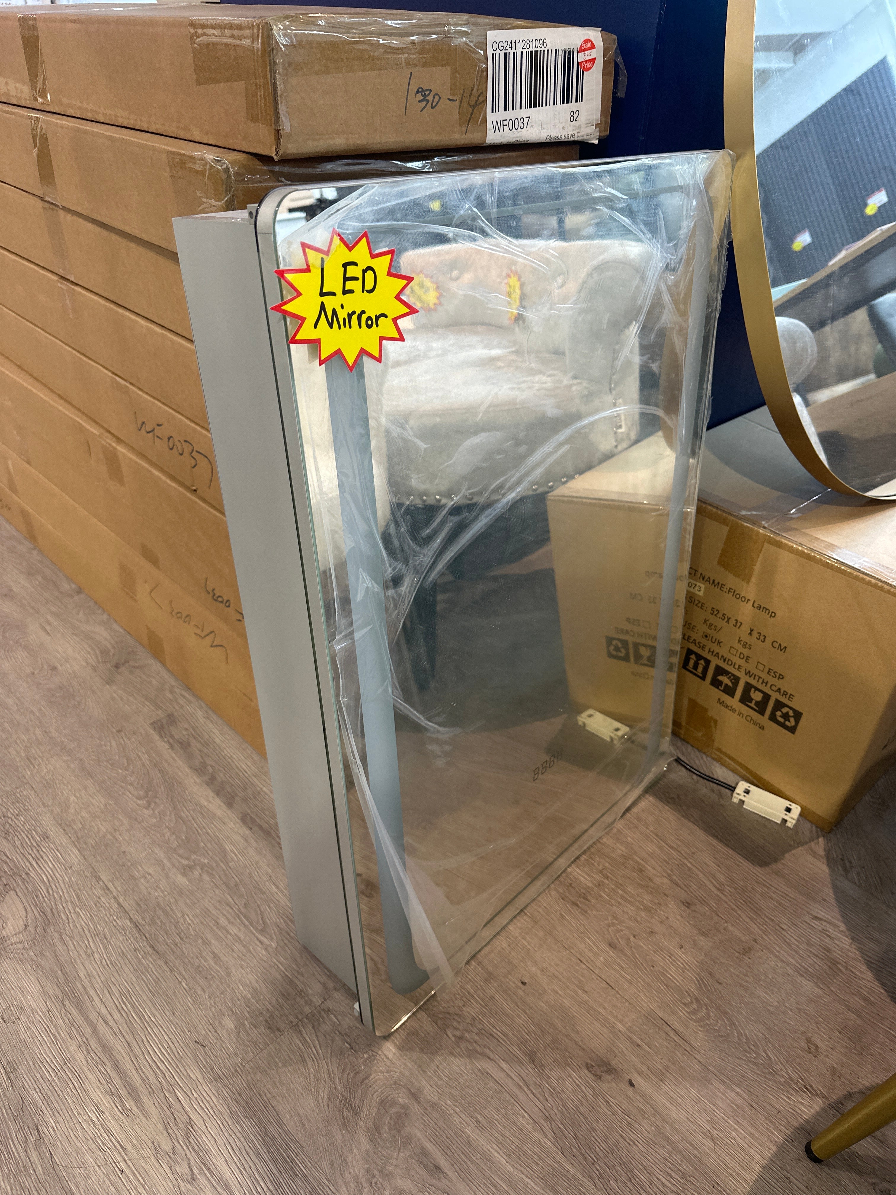 Rectangle Wall Mounted Mirror Cabinet with LED Lighting