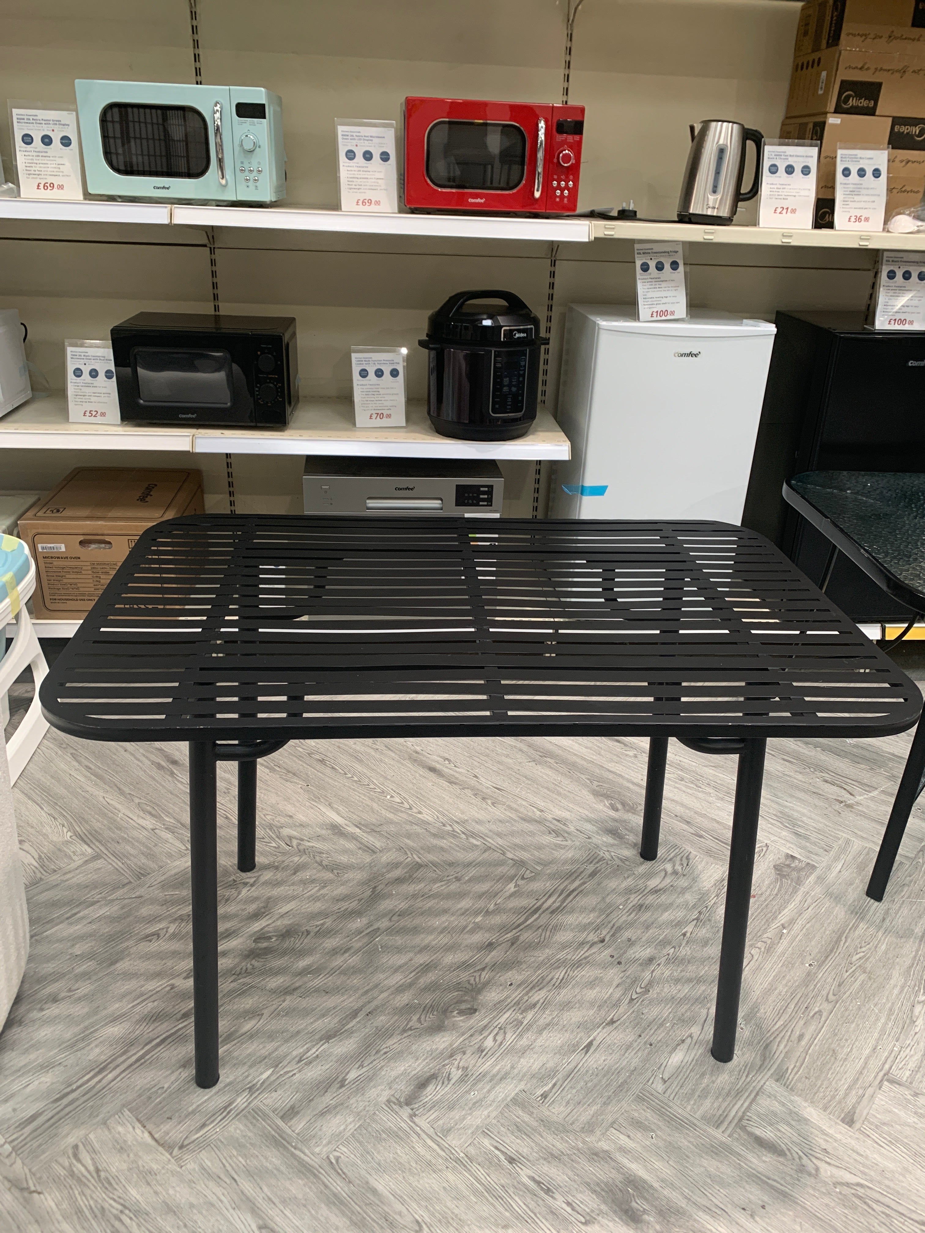 Outdoor Rectangular Garden Metal Table Black