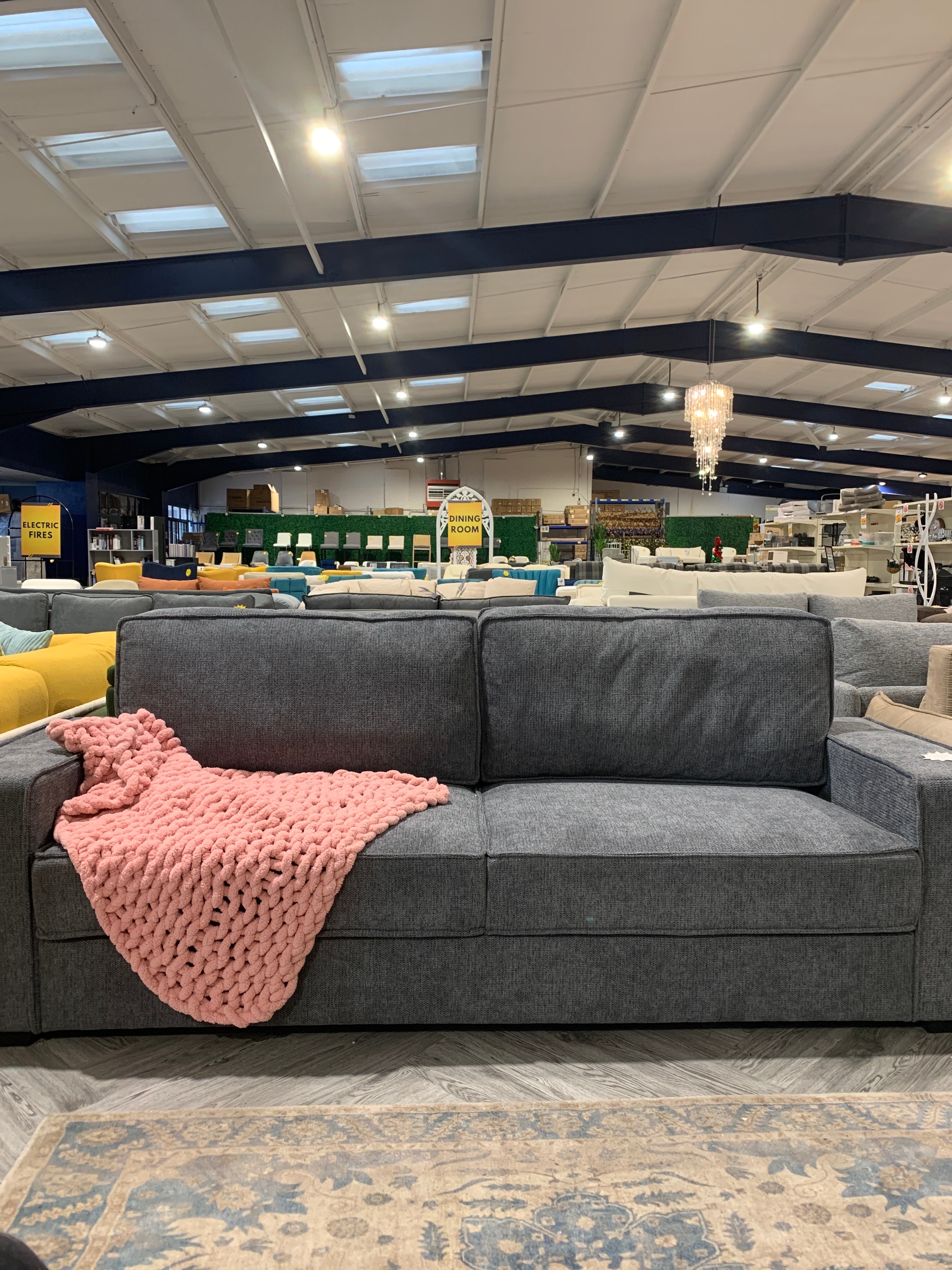 3 Seater Corduroy Sofa Couch Grey