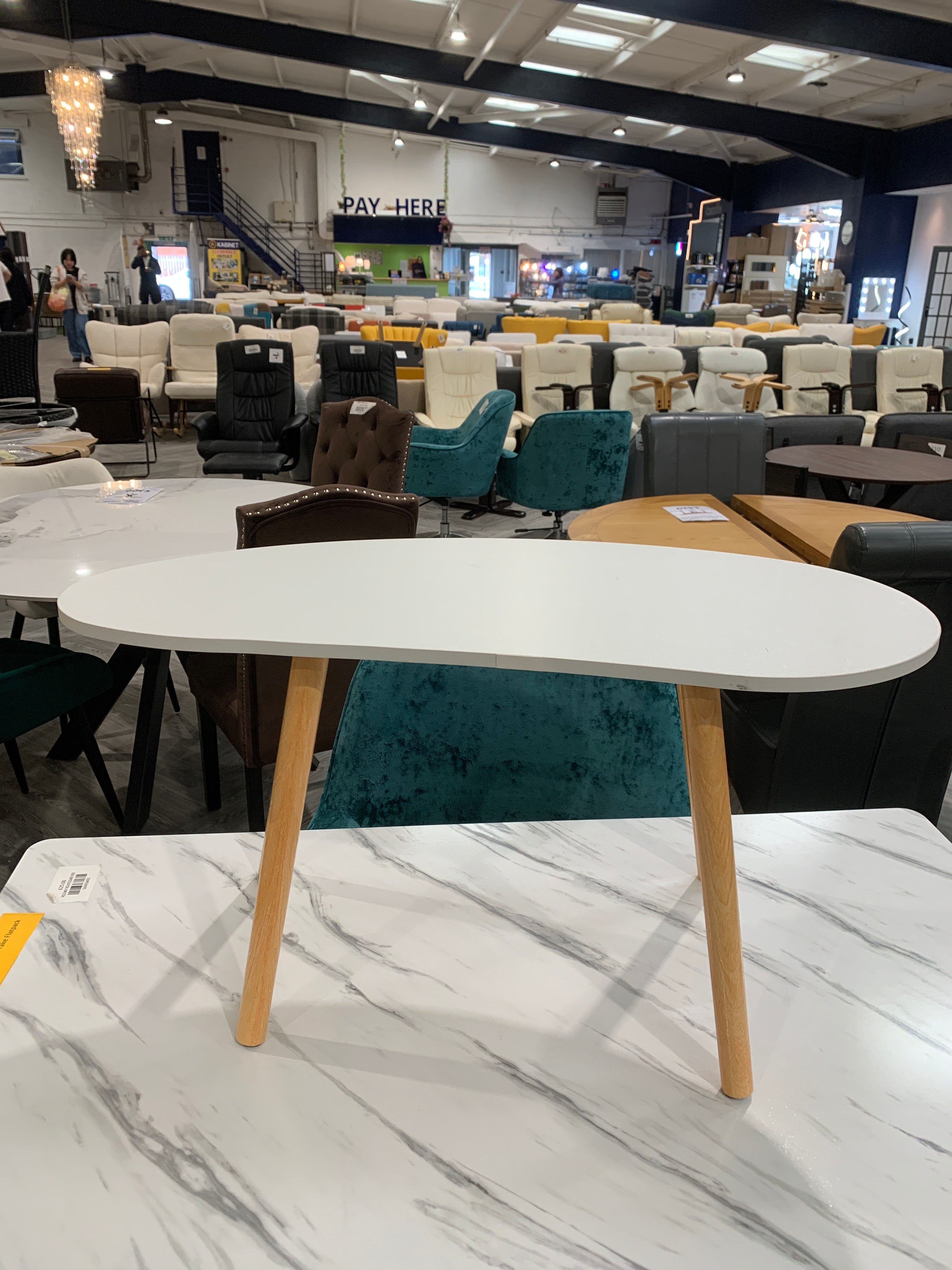 Modern Coffee Table with Wooden Legs White