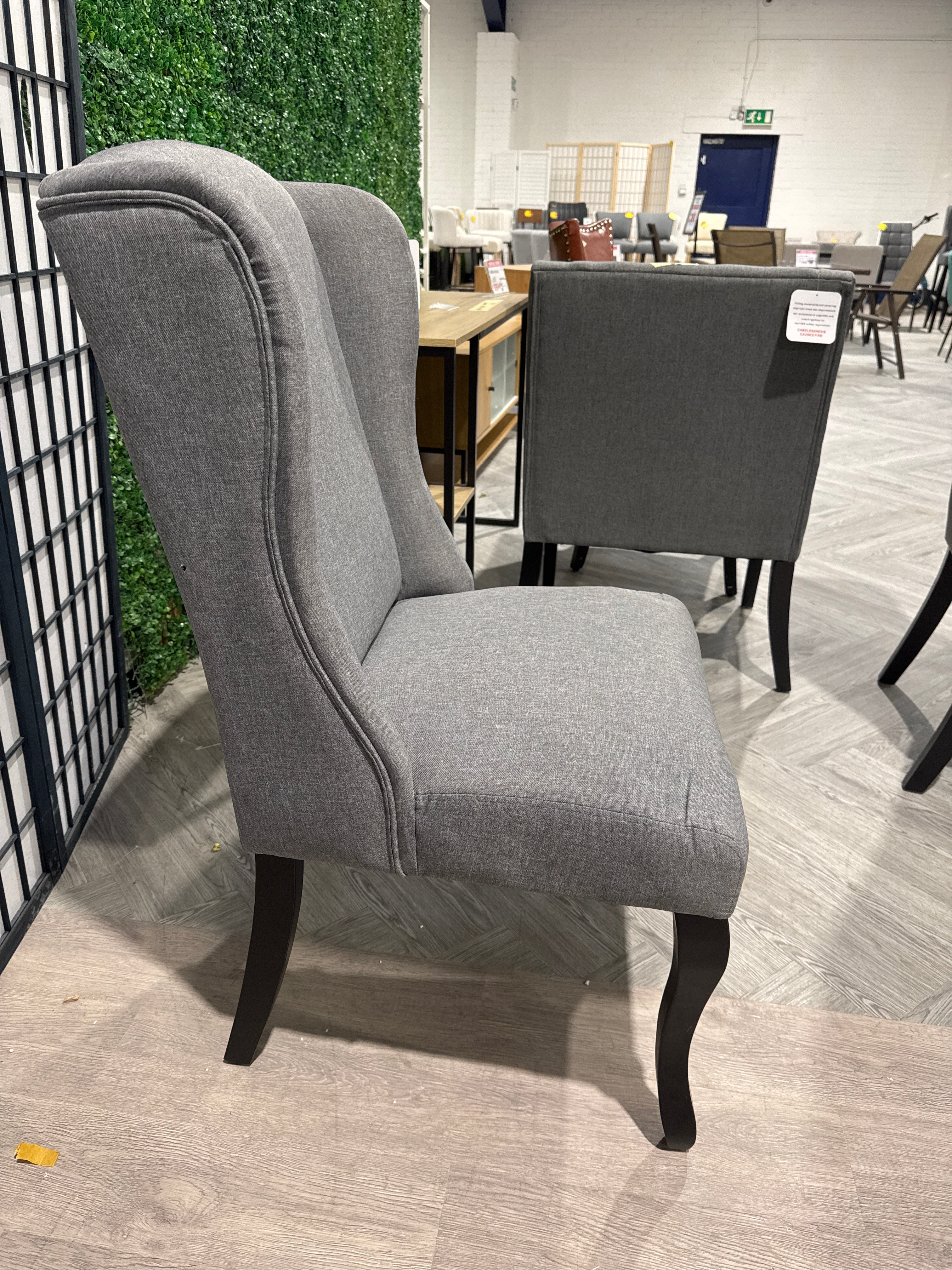 Light Grey Linen Armless Dining Chair 1PC