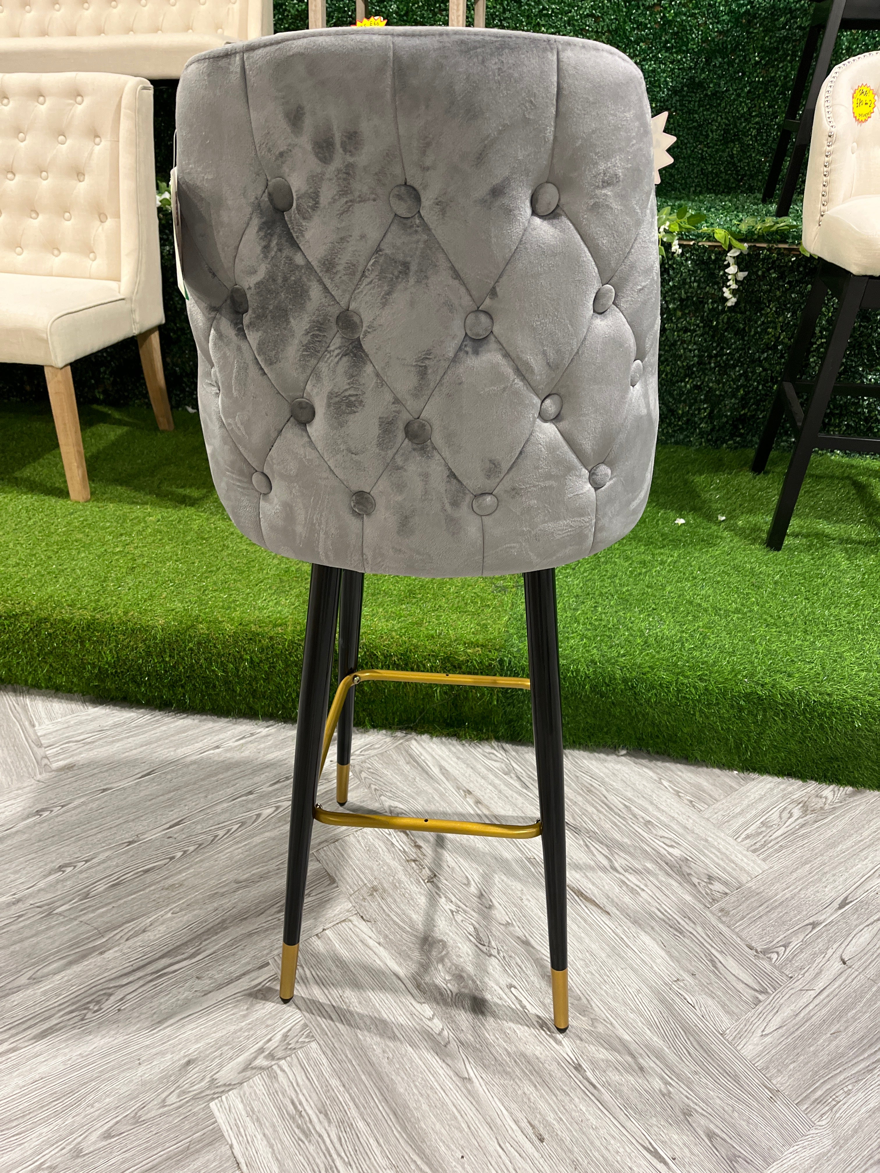 Modern Upholstered Velvet High Chairs Bar Stool 1PC