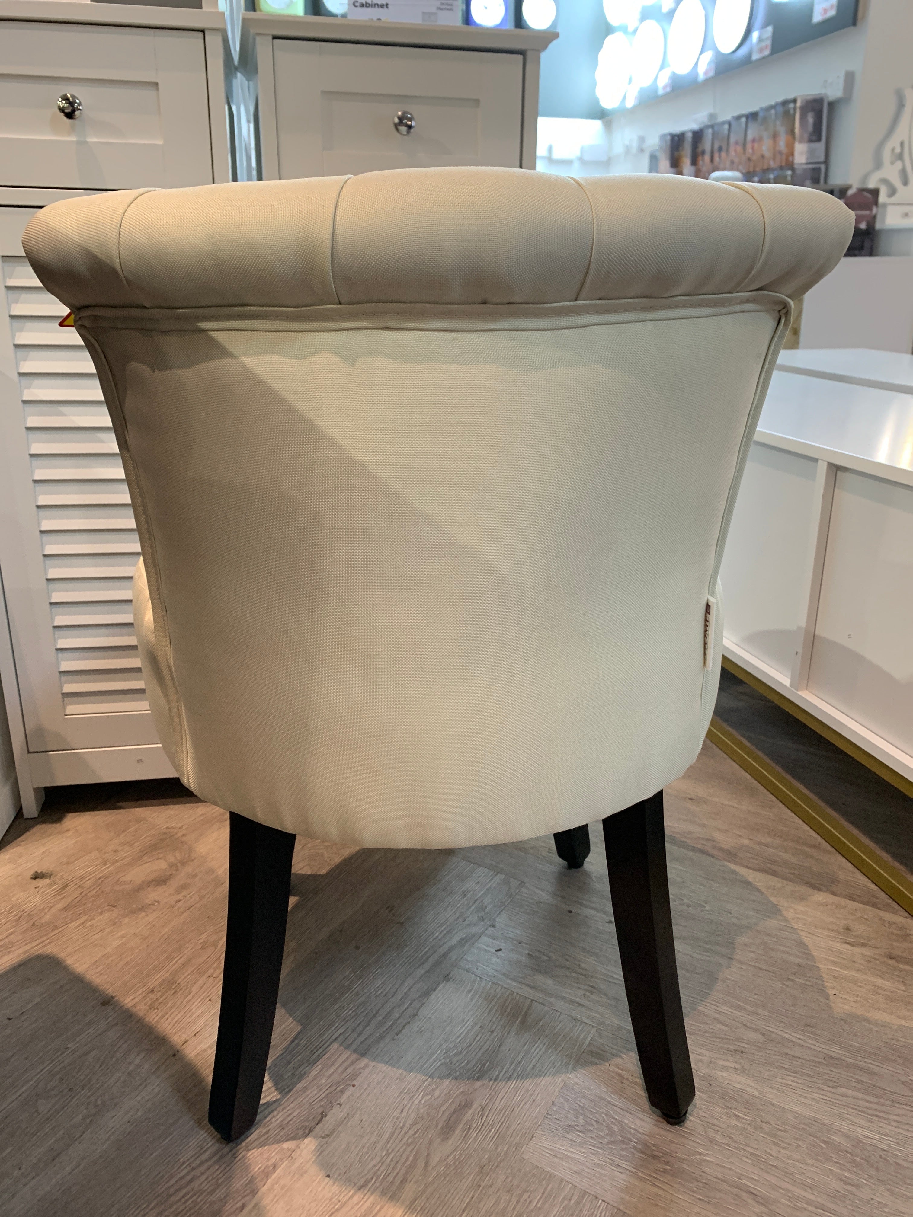 White Velvet Vanity Stool