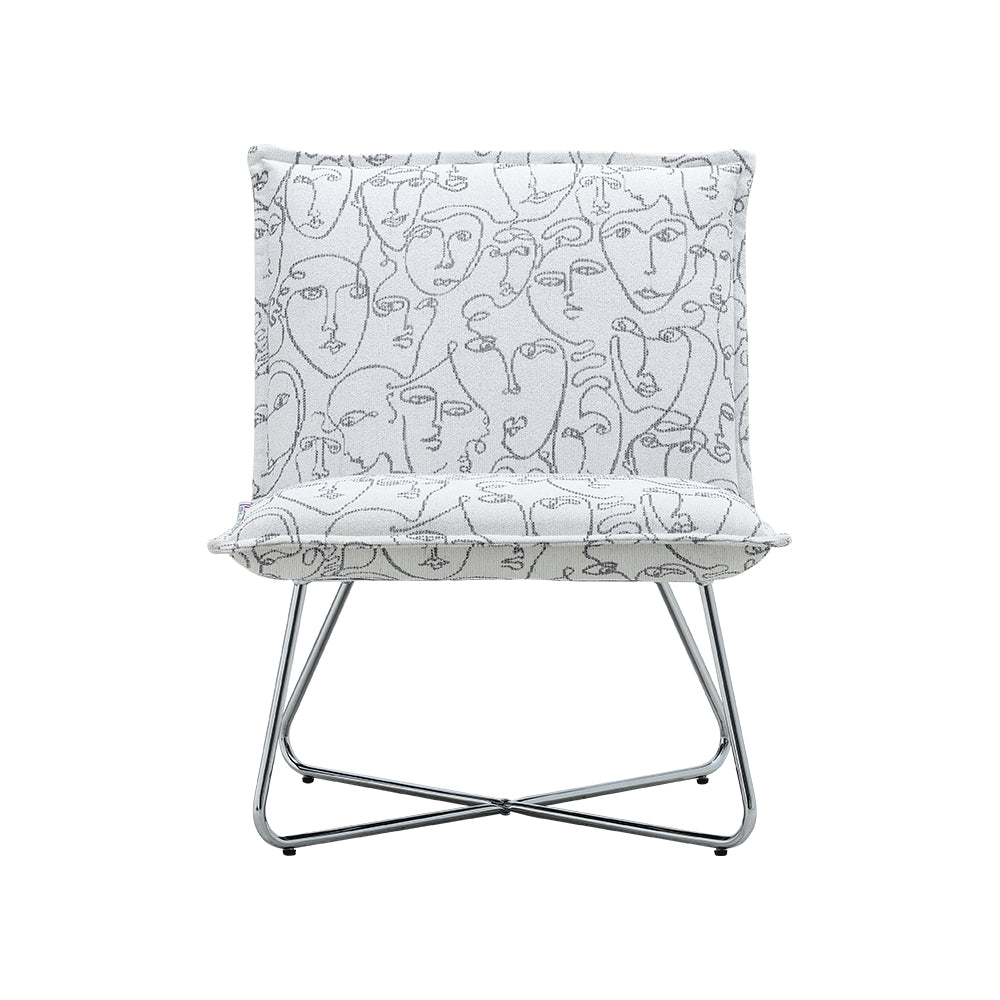 New Modern Linen Accent Chair with Metal Base