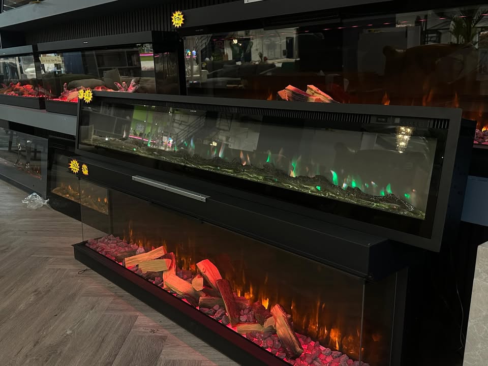 100 Inch Electric Fireplace with Remote 12 Flame Colours 1800W