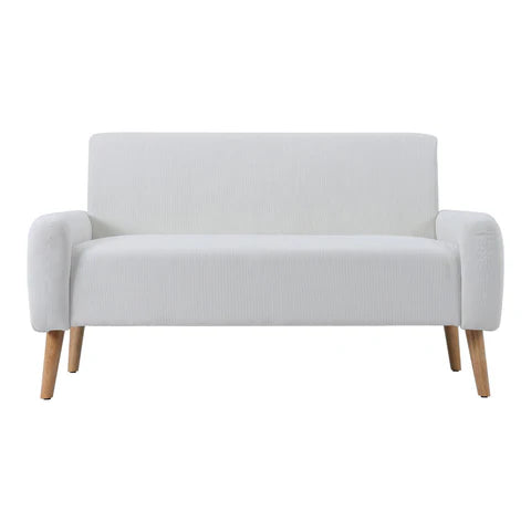 Beige 2-Seat Corduroy Loveseat Sofa