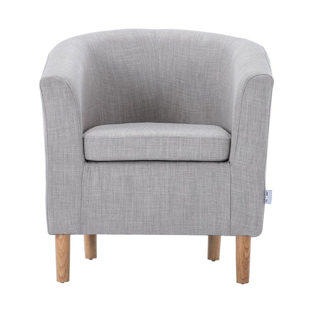 New Grey Single Tub Linen Upholstered Armchair