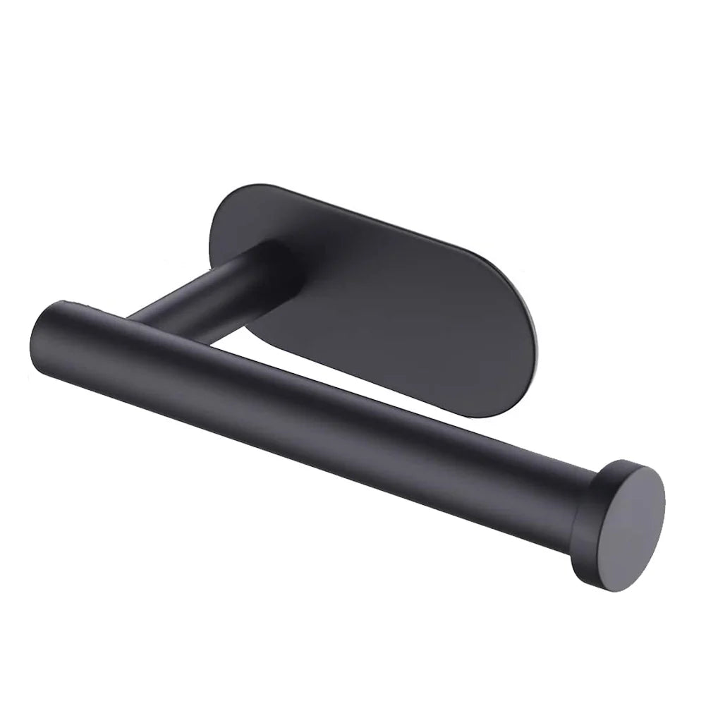New Modern Wall Mounted Stainless Steel Toilet Paper Roll Holder for Bathroom Black