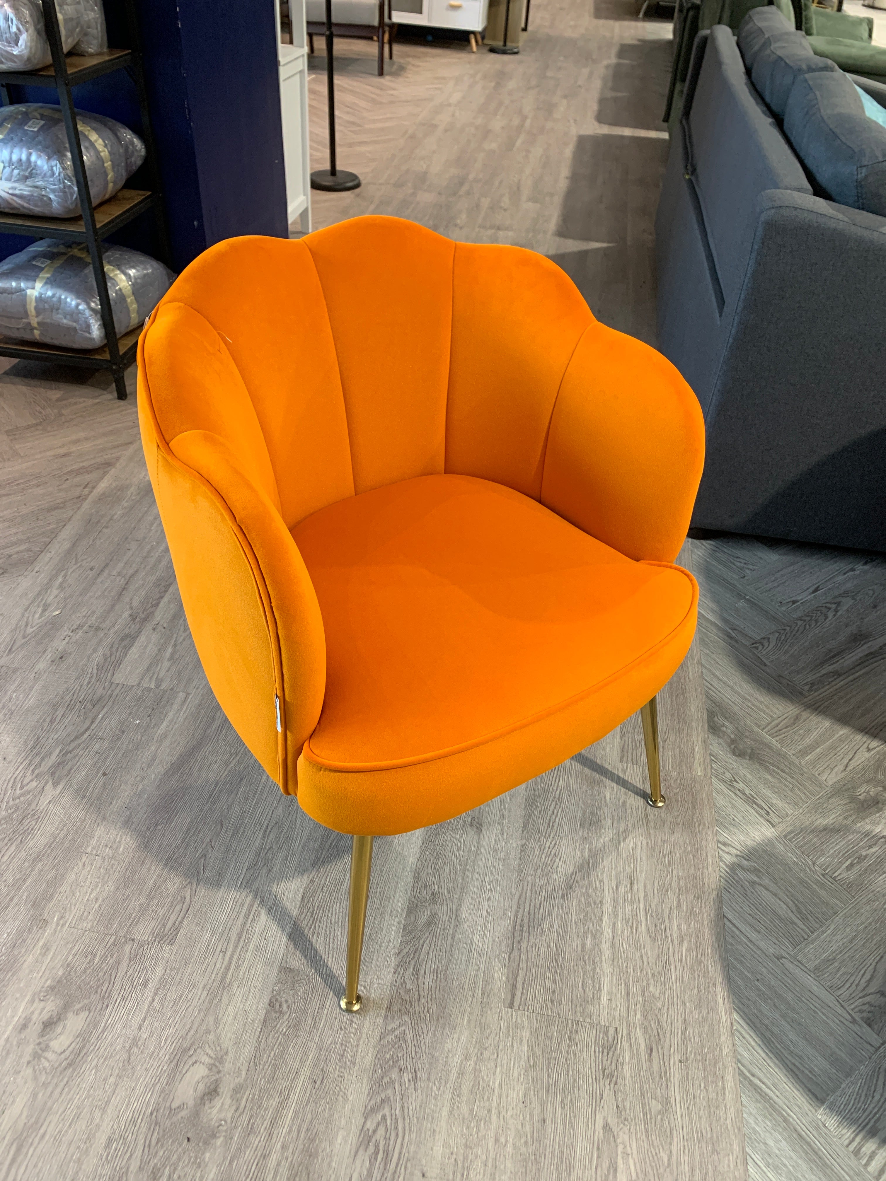 Orange Shell Shaped Armchair