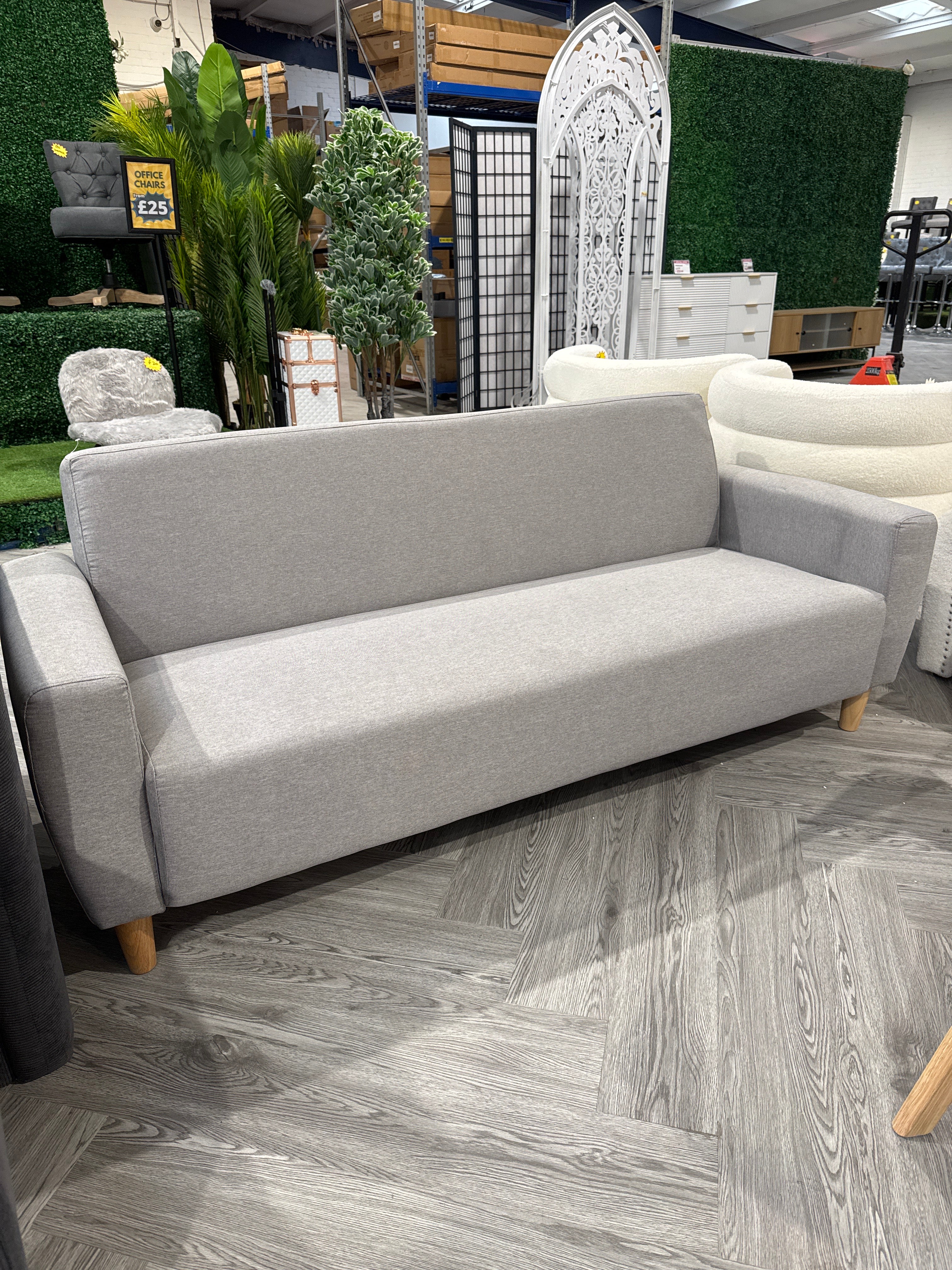 Light Grey Sofa woth Wooden Legs