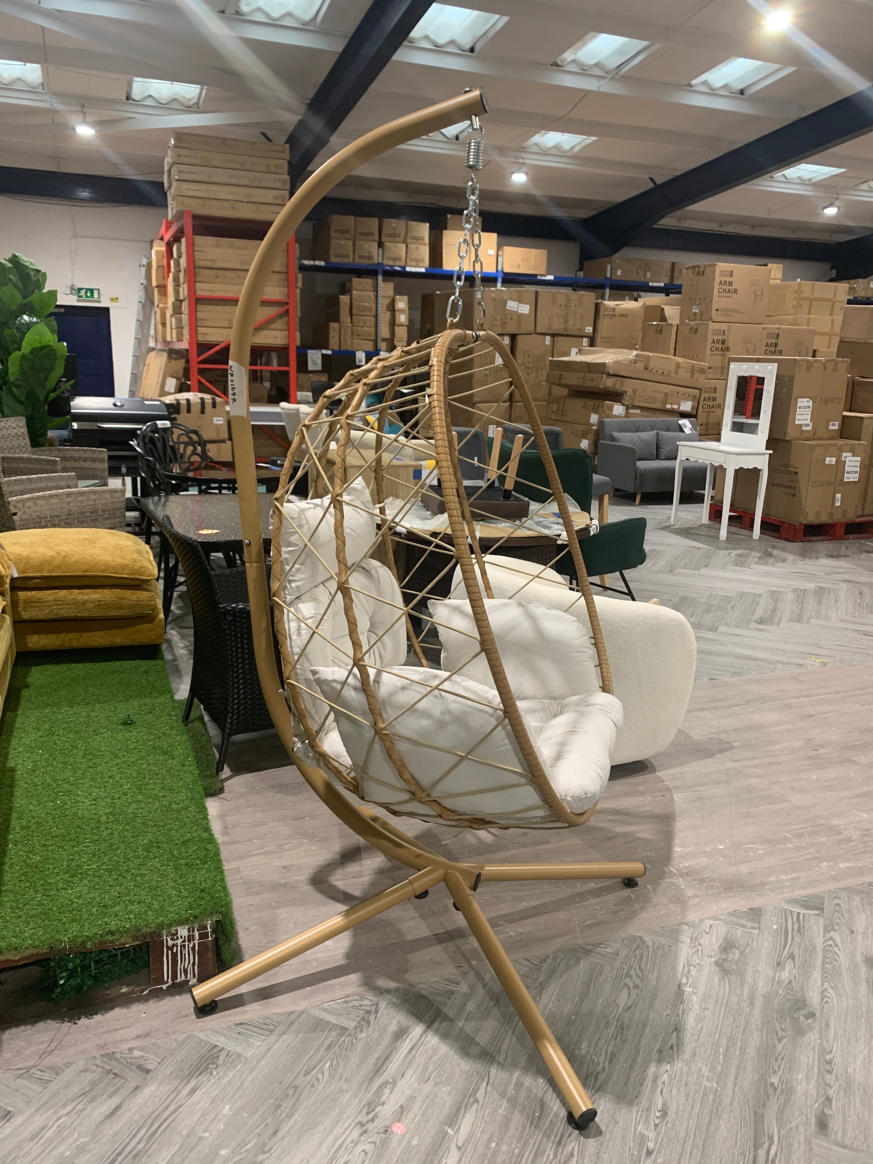 Swing Hanging Egg Chair with Cushion and Pillow