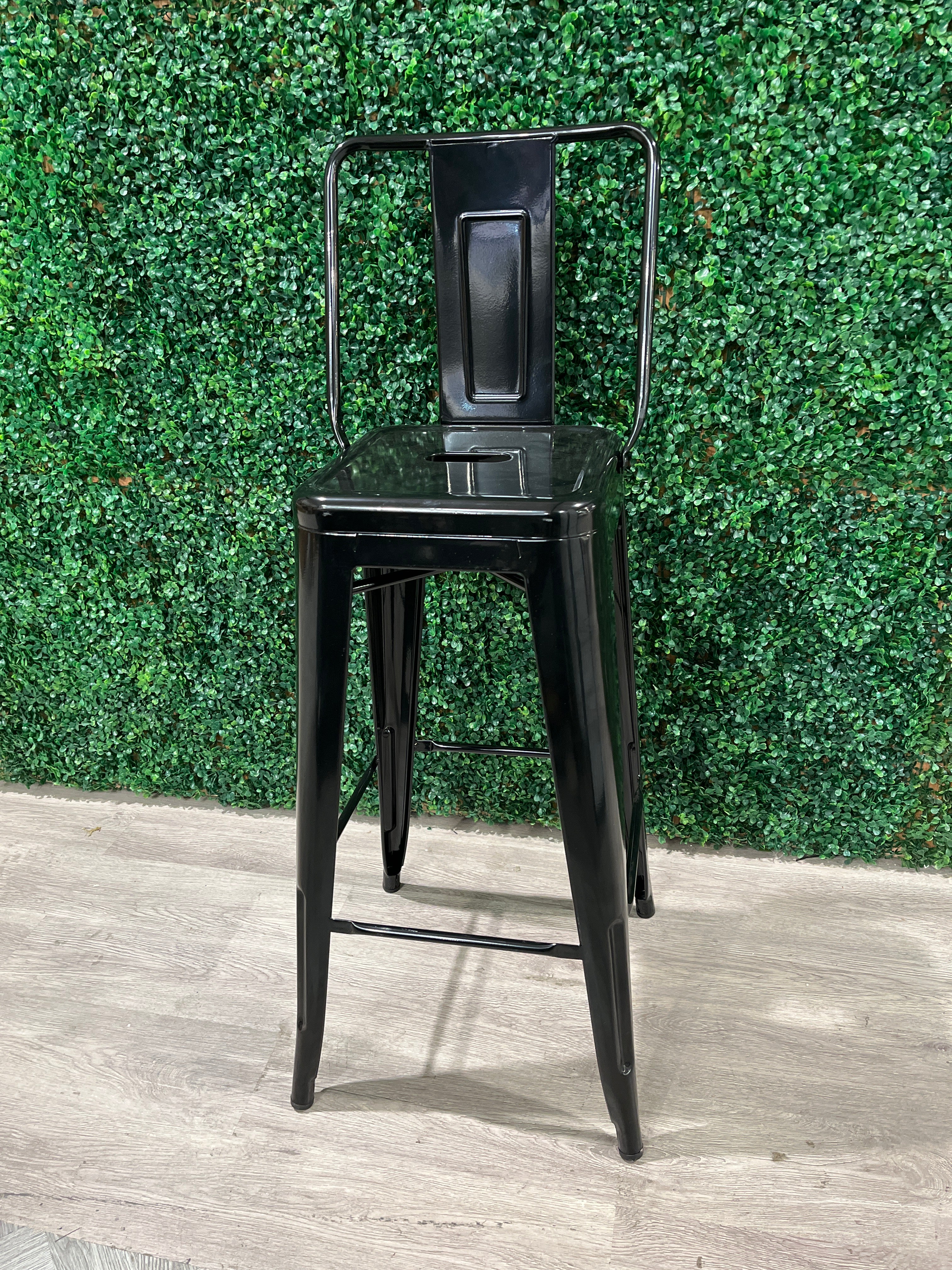 Black Metal Frame Industrial Style Bar Stool 1 PC