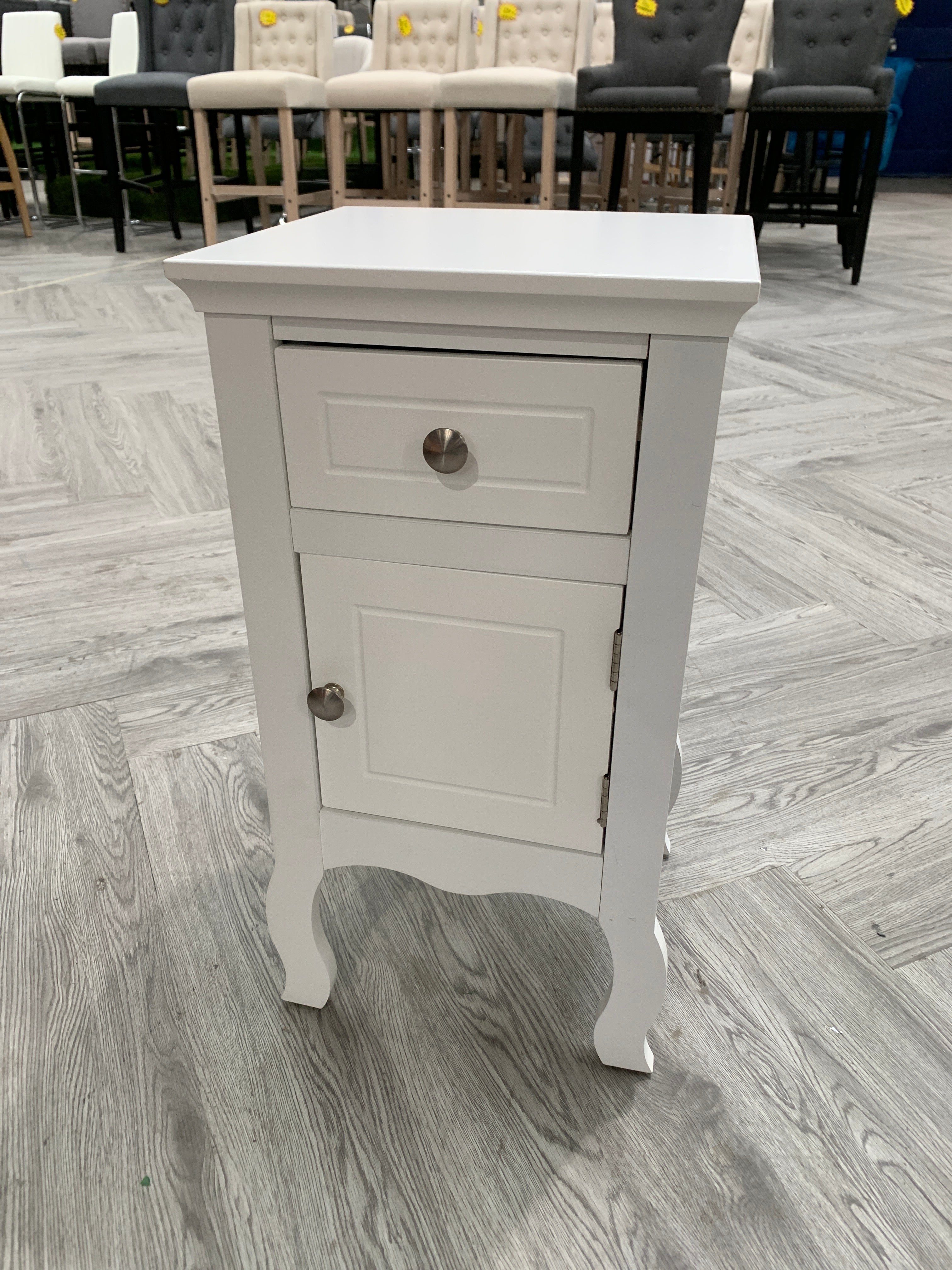 Wooden Bedside Table Nightstand with Drawer White