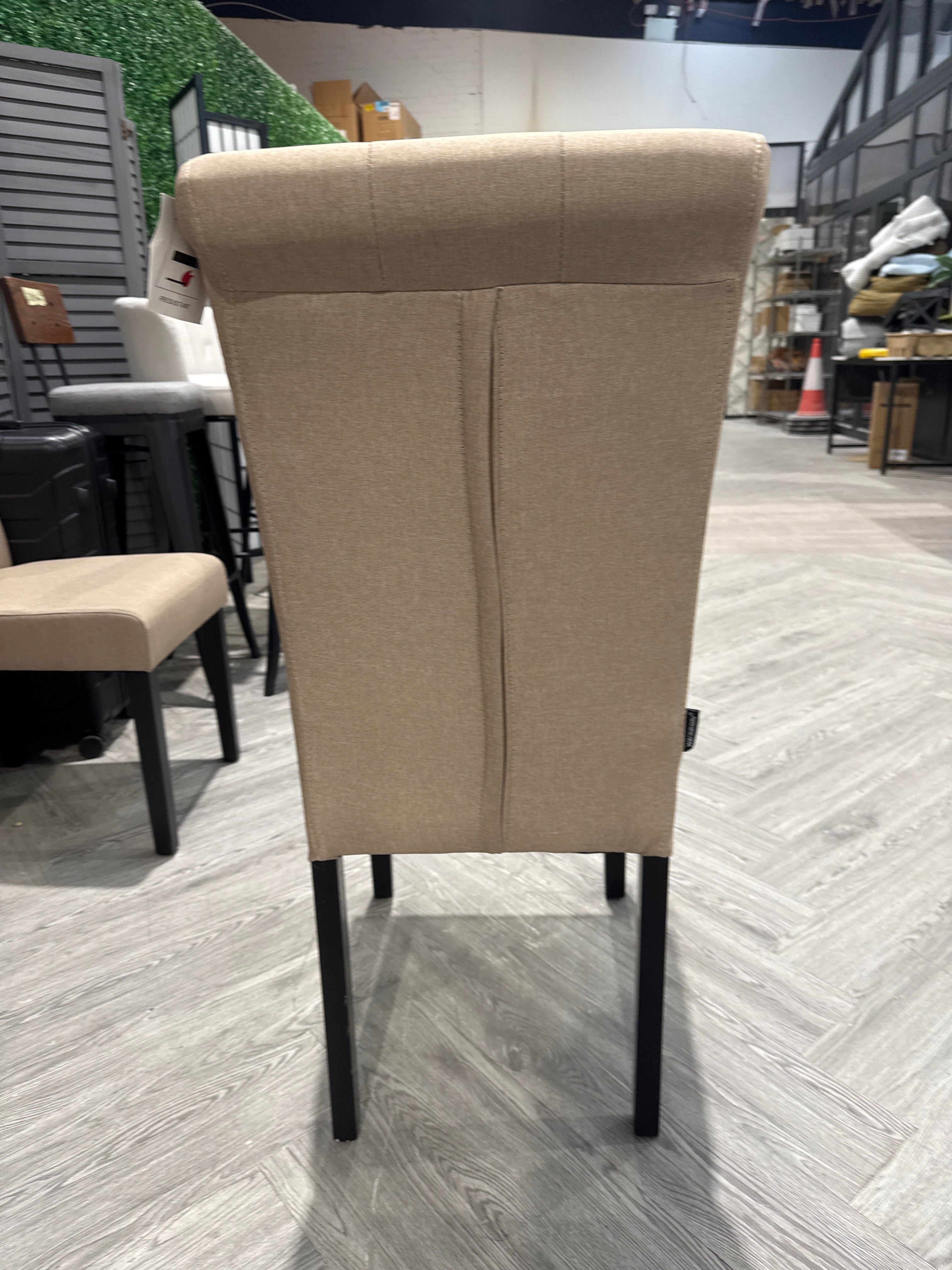 Khaki Linen Buttoned Dining Chair 1PC