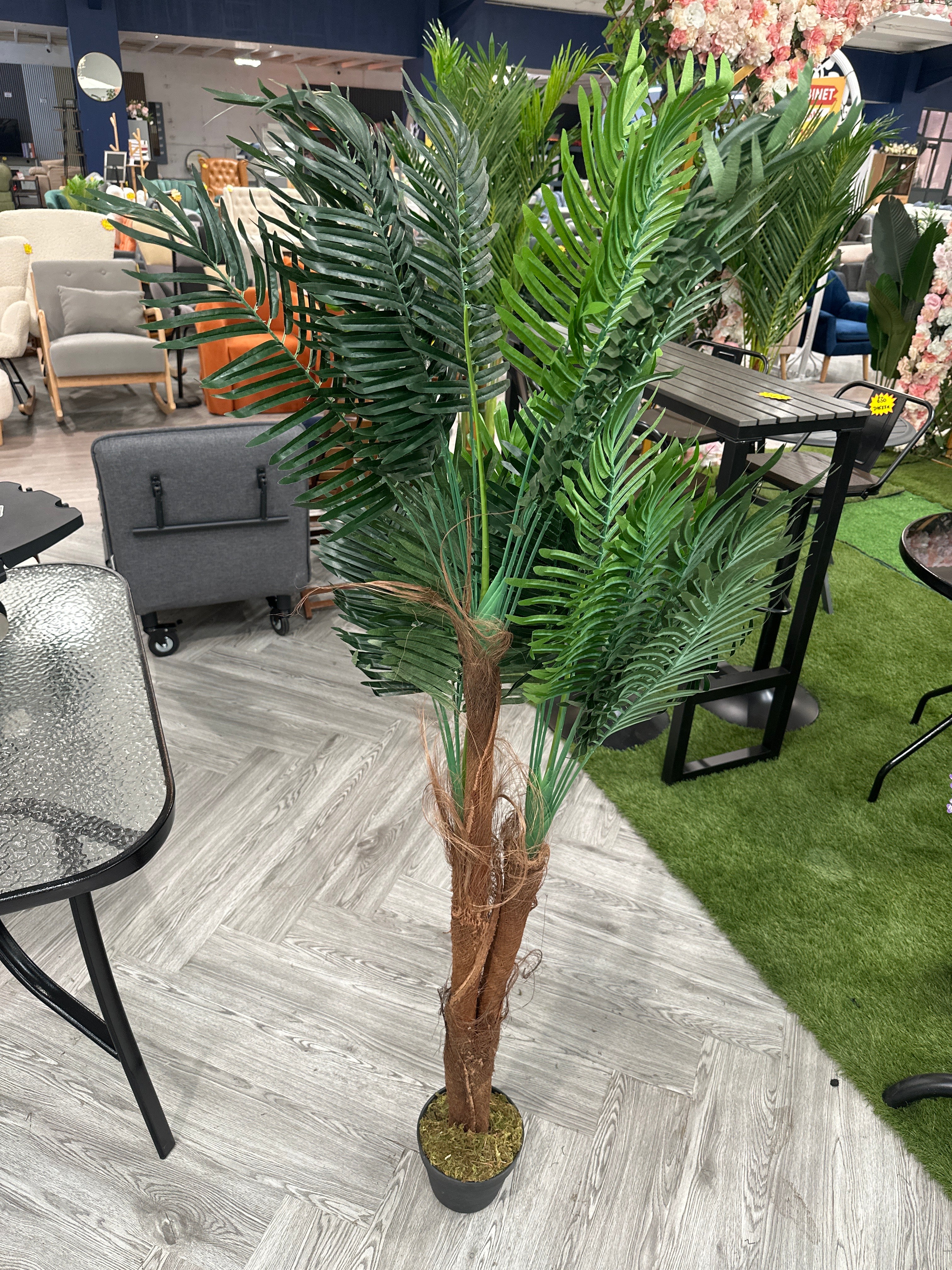 Decorative Artificial Palm Tree in Black Planter 150cm H