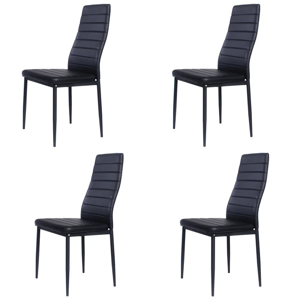 New Set of 4 PU Leather Upholstered Dining Chairs