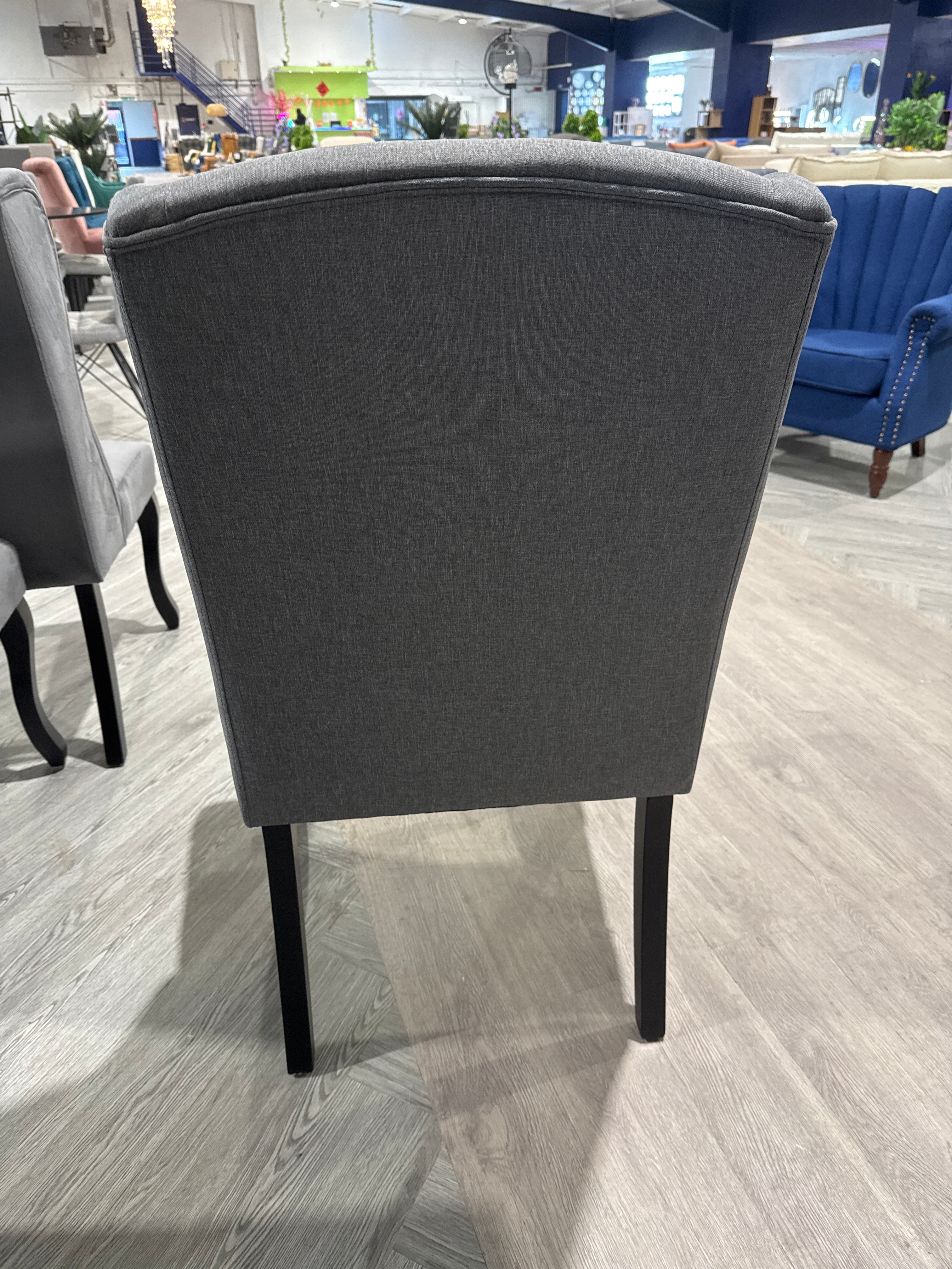 Light Grey Linen Armless Dining Chair 1PC