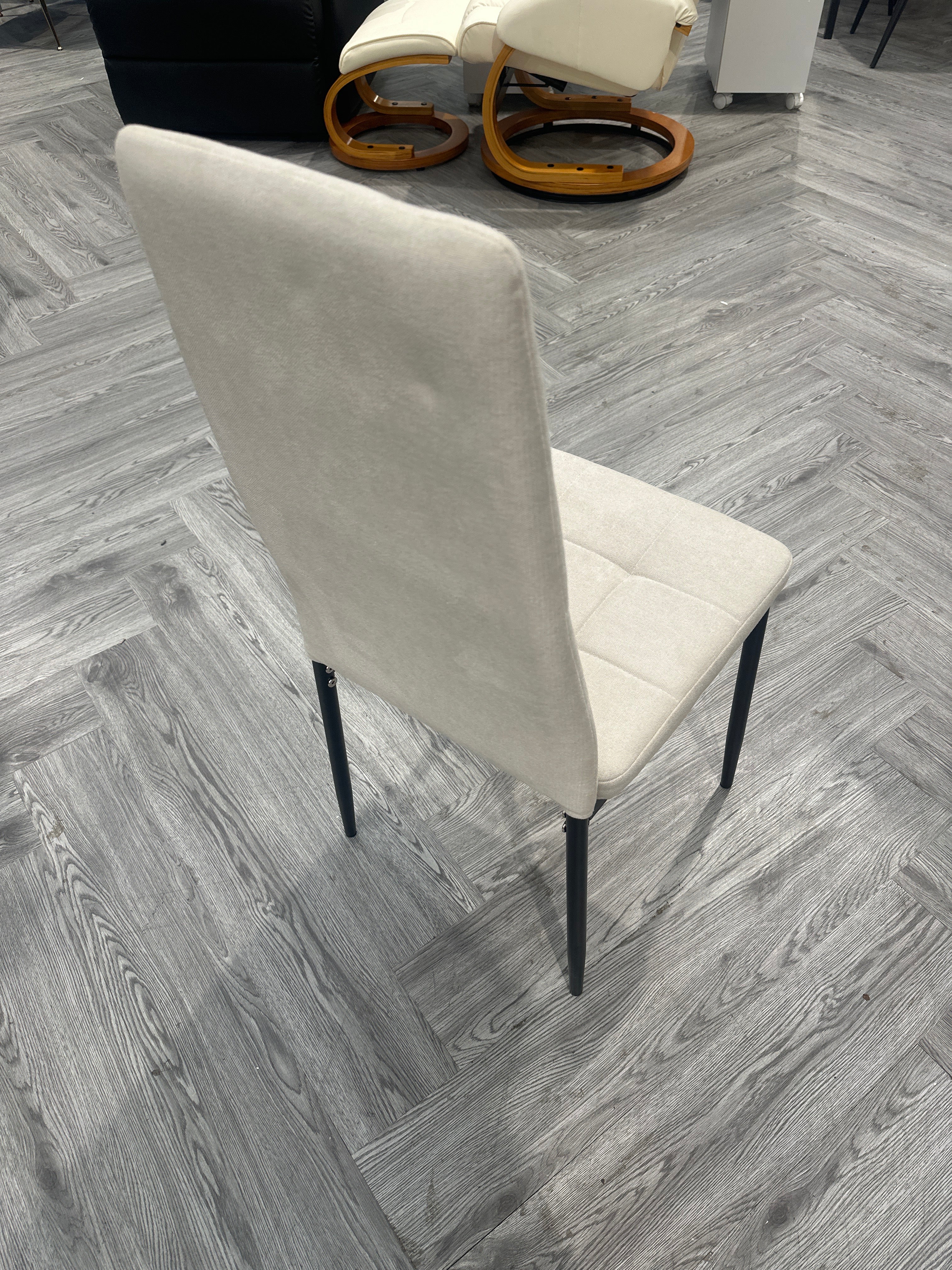 Linen Upholstered Dining Chair Beige 1PC