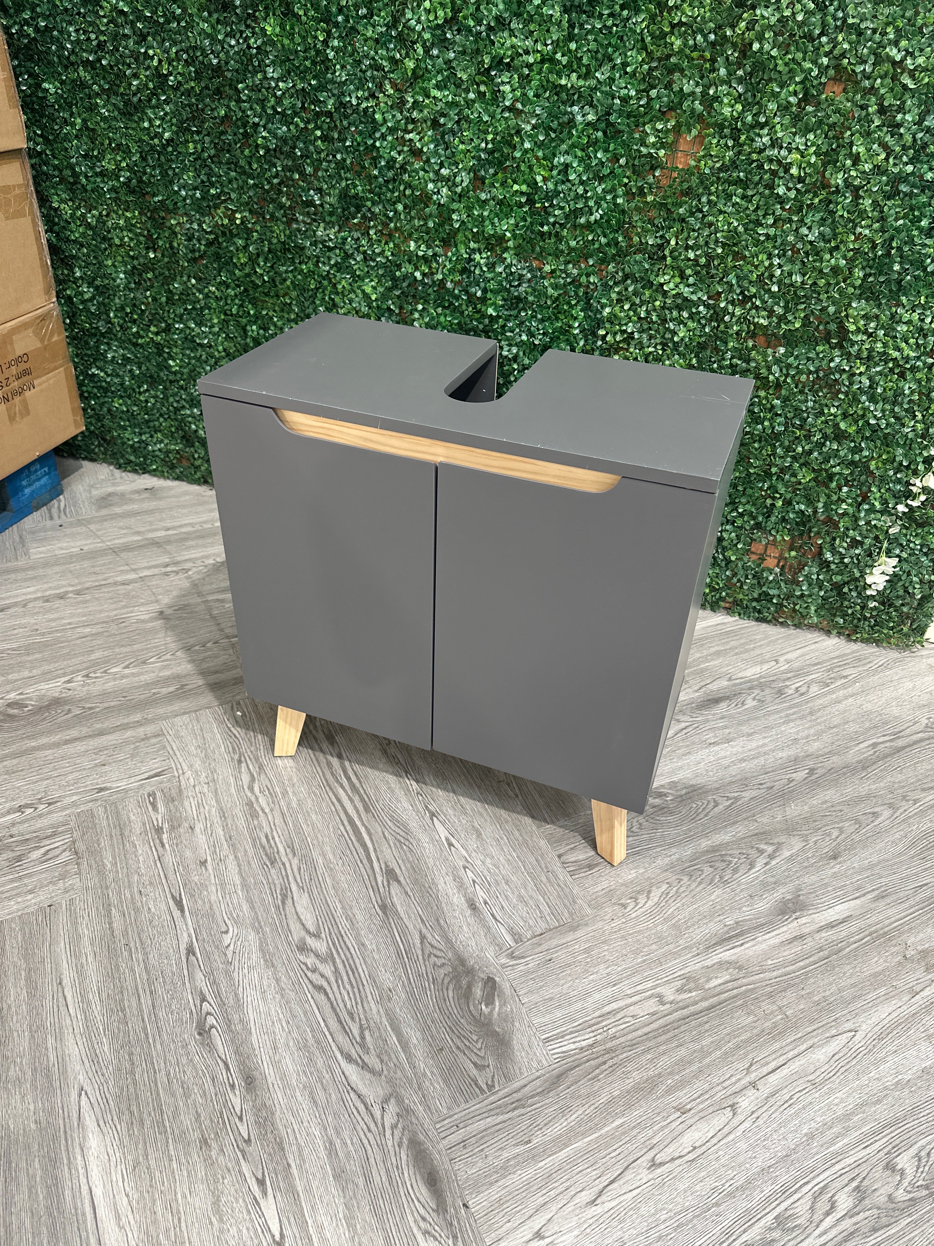 Grey Freestanding Under Sink Storage Cabinet