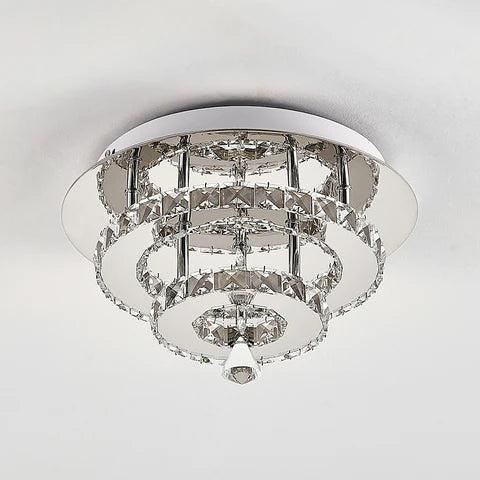 Modern Double-tiers Median-size Crystal LED Ceiling Light