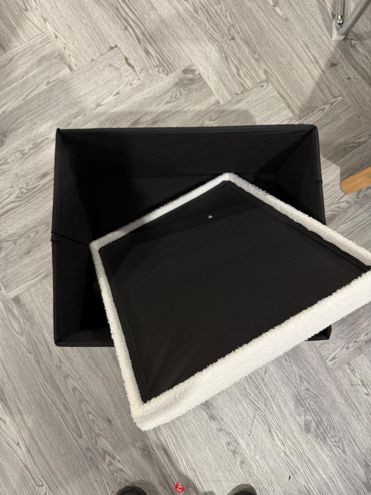 Teddy Foldable Rectangular Storage Stool White